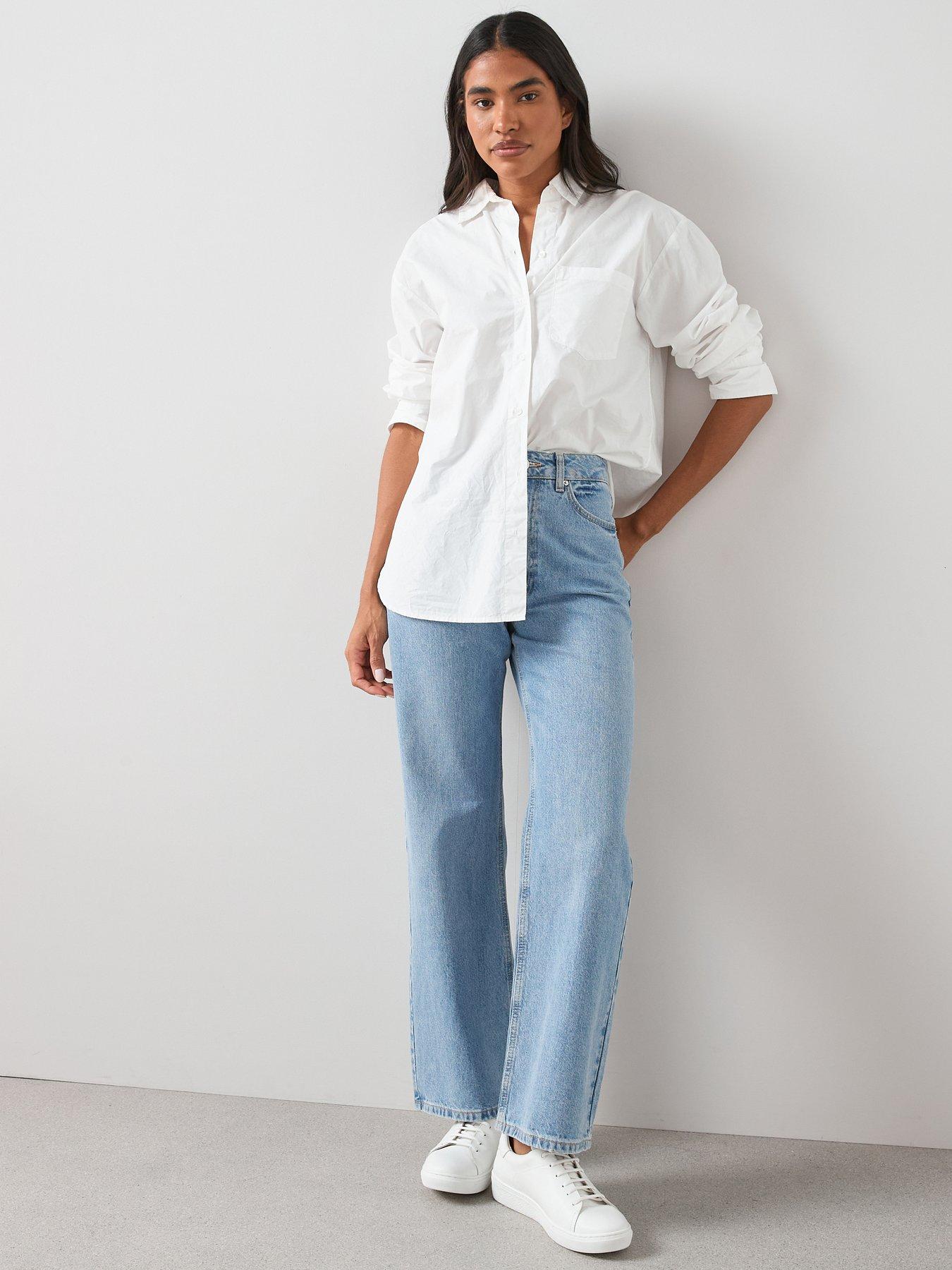 The Very Collection High Waist Wide Leg Jeans - Light Wash