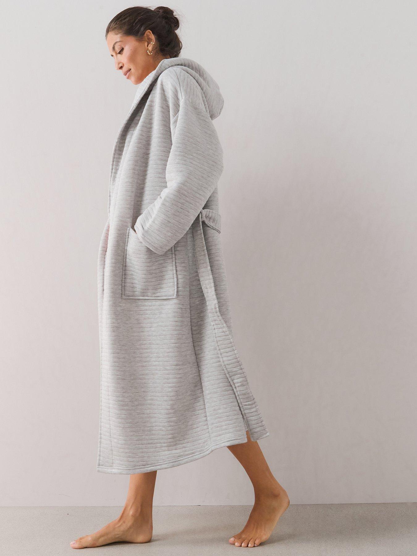The Very Collection Soft Touch Quilted Robe - Grey