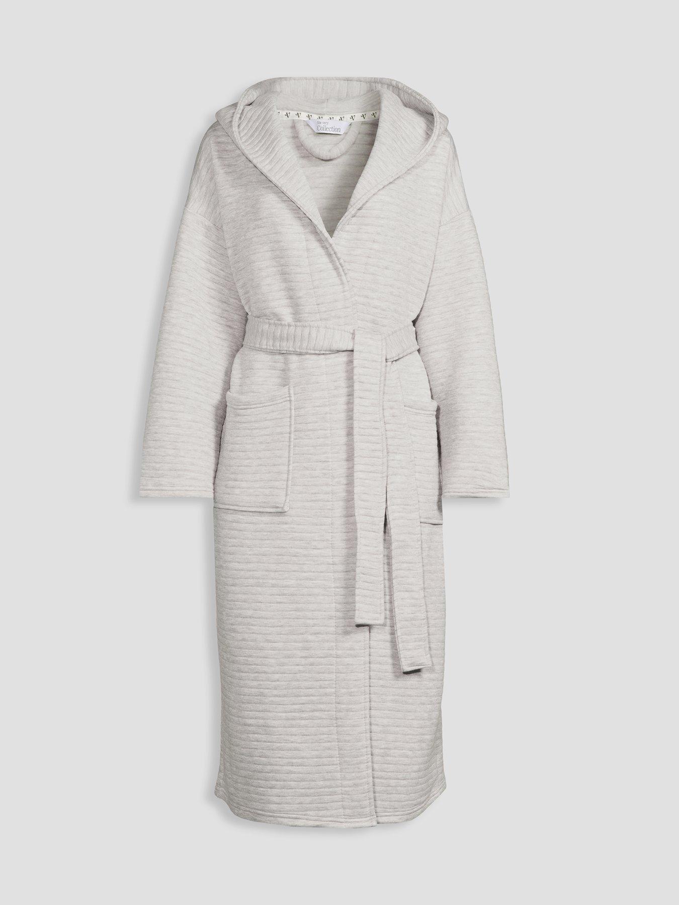 Image 7 of 7 of The Very Collection Soft Touch Quilted Dressing Gown - Grey