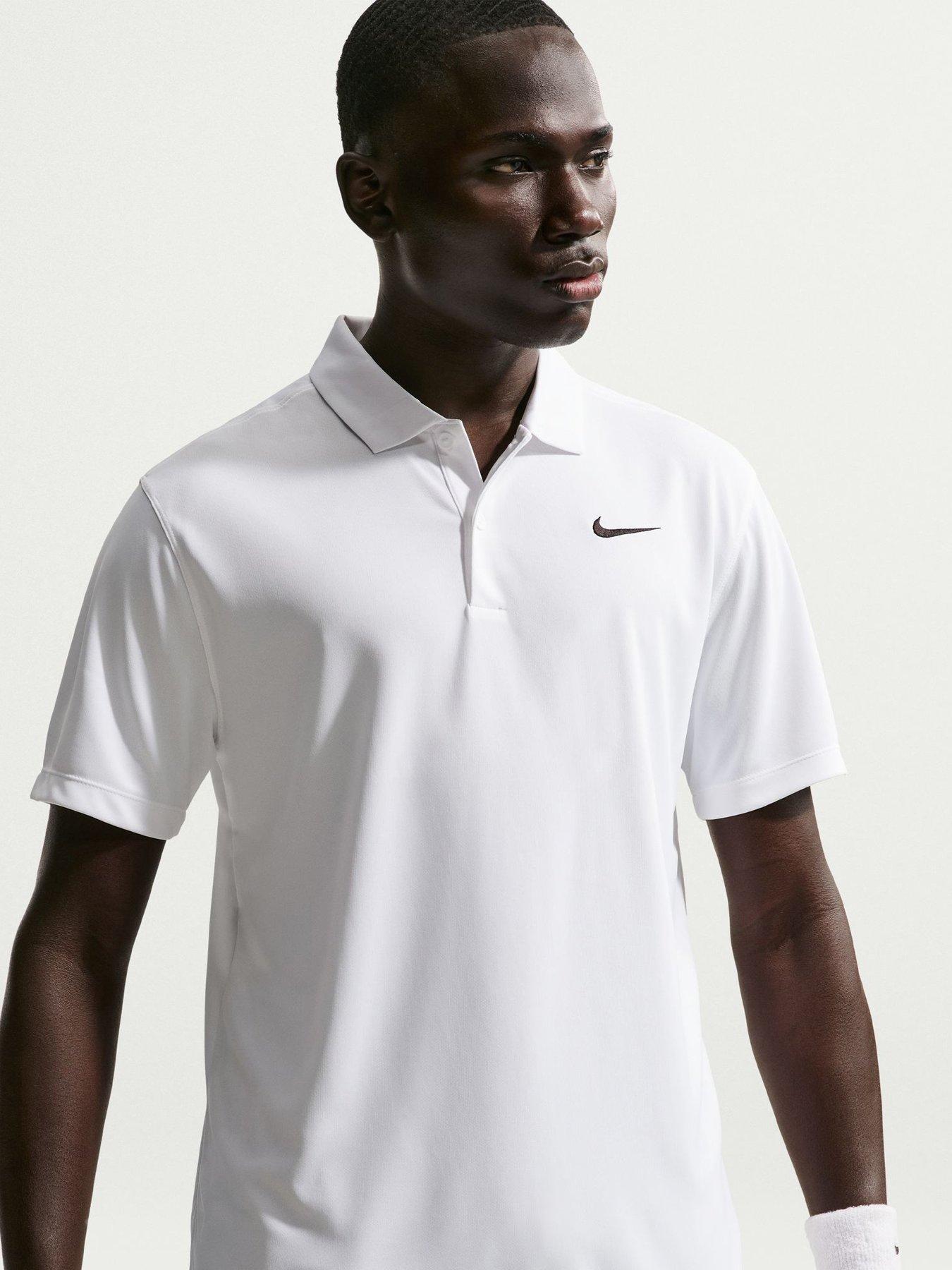 Image 4 of 5 of Nike Mens Tennis Court Dri-FIT Polo - White/Black