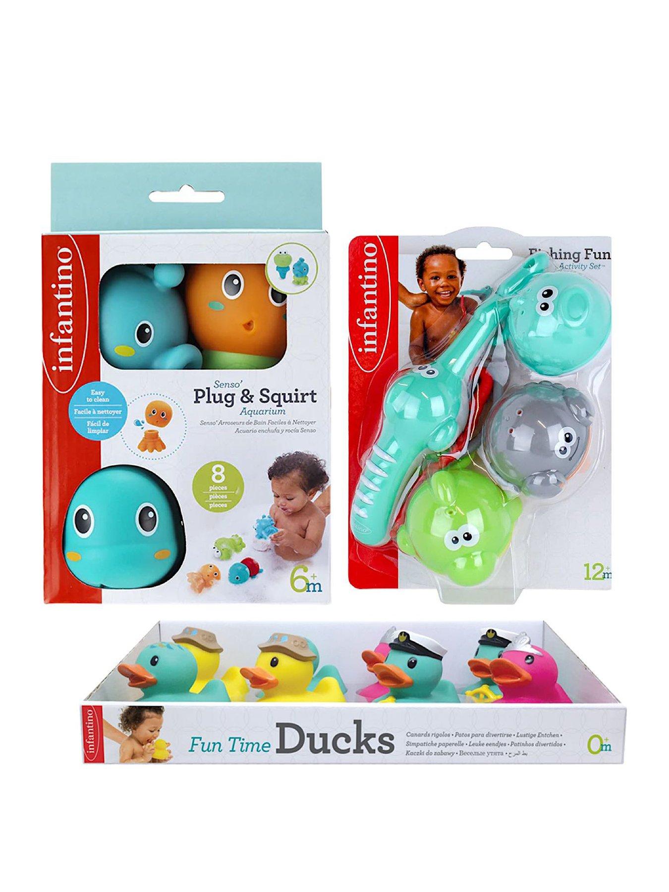infantino-senso-plug-squirt-aquarium-fishing-fun-activity-set-and-fun-time-squeaking-ducks-bundle-set
