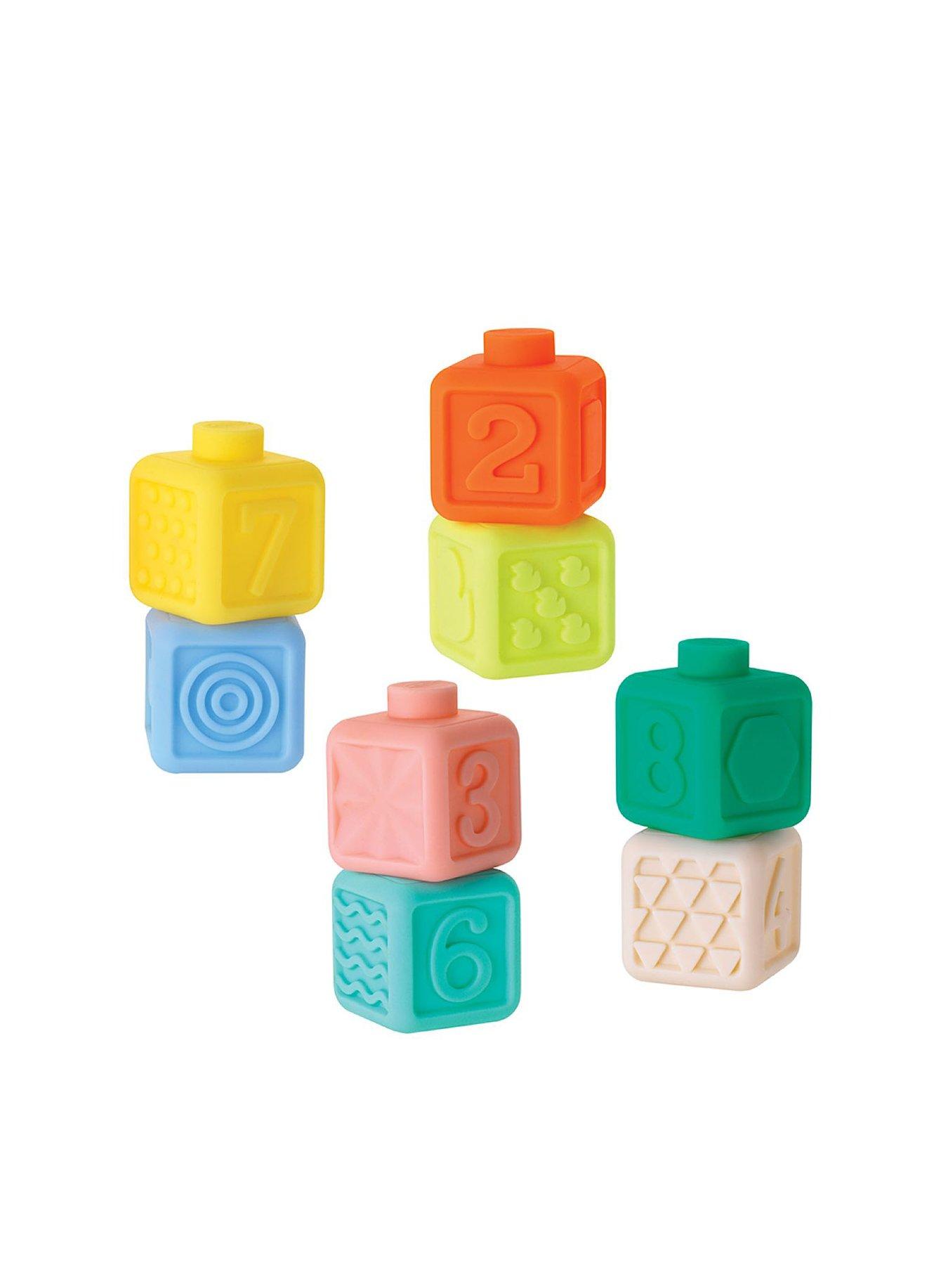 Image 3 of 3 of Infantino Stick &amp; Spin Highchair Pal Raccoon &amp; Super Soft Squeeze and Stack Block Bundle Set