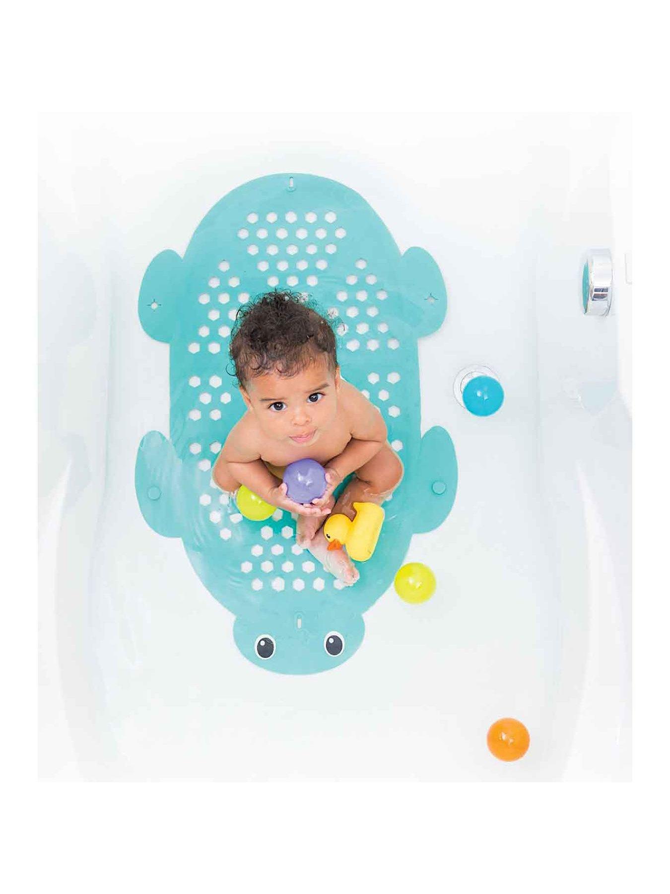 back image of infantino-2-in-1-bath-mat-basket-turtle
