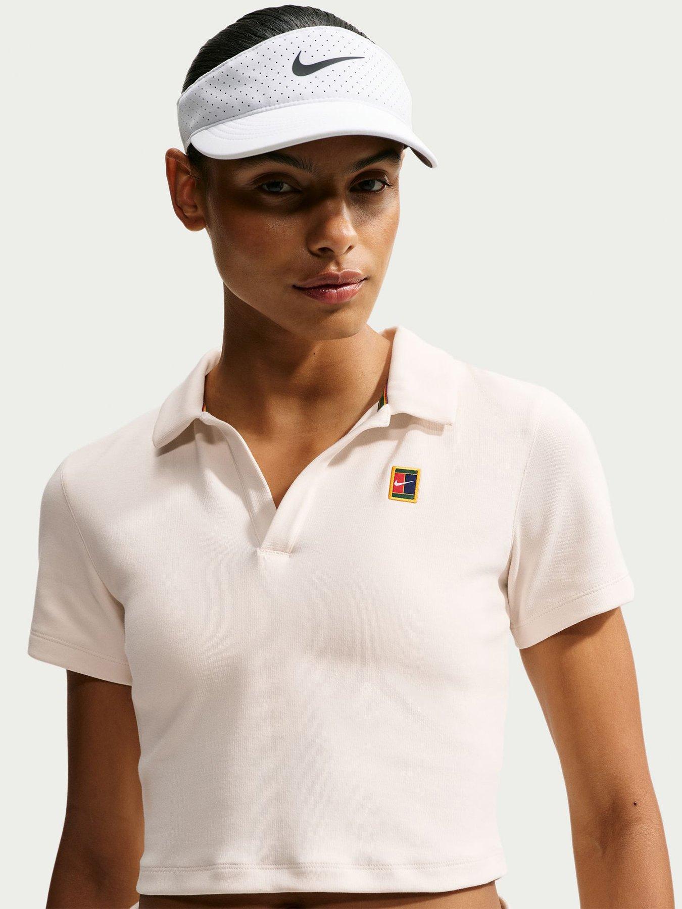 Nike Women's Short Sleeve Cropped Tennis Polo - Cream