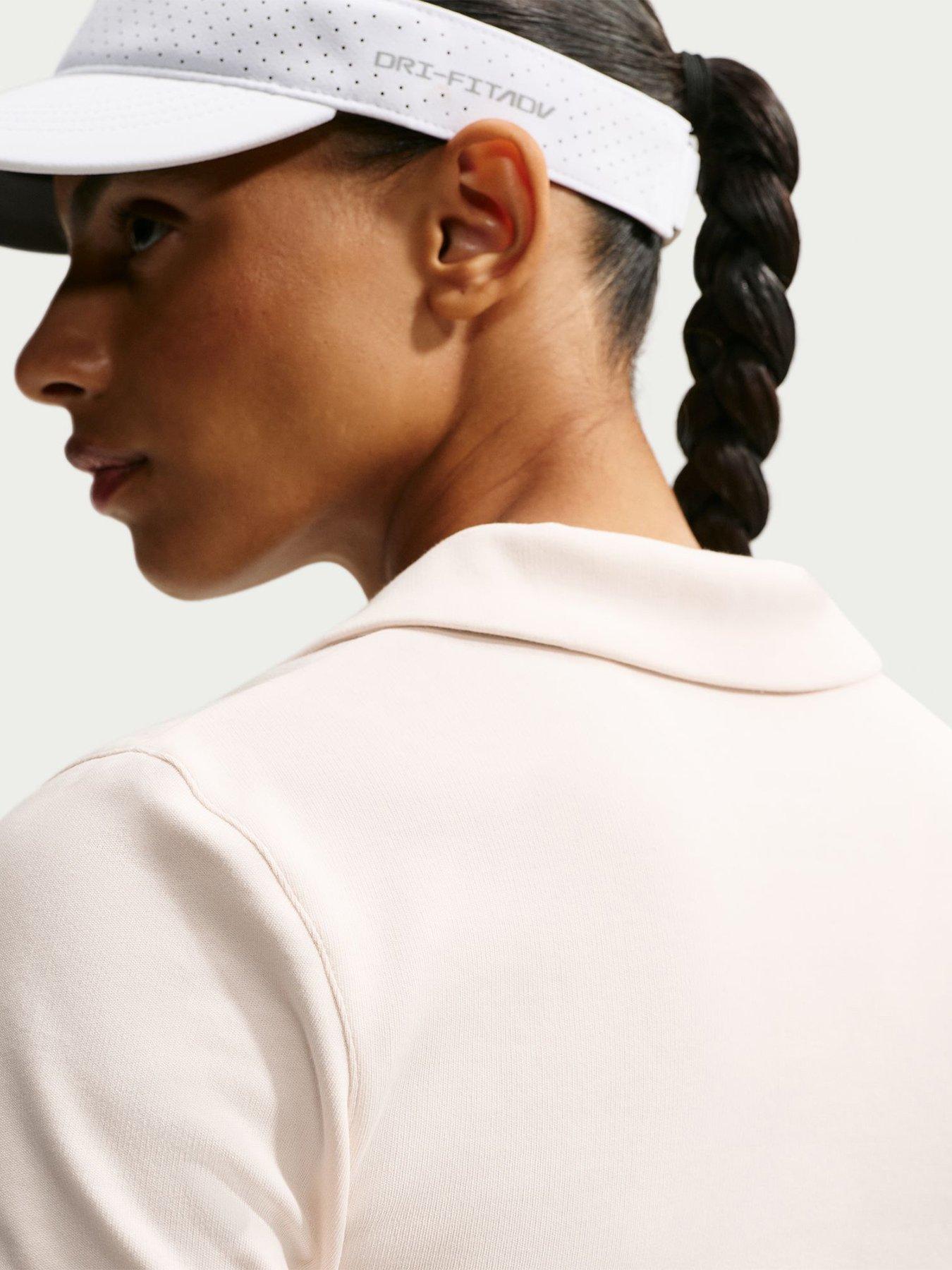 Image 4 of 5 of Nike Women's Short Sleeve Cropped Tennis Polo - Cream