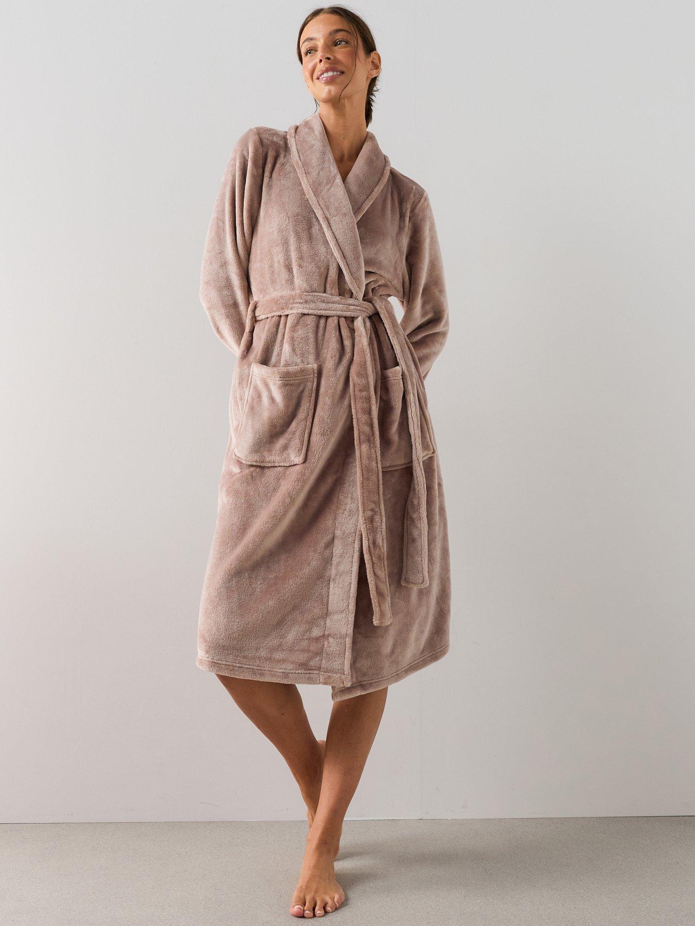 The Very Collection Supersoft Dressing Gown - Taupe