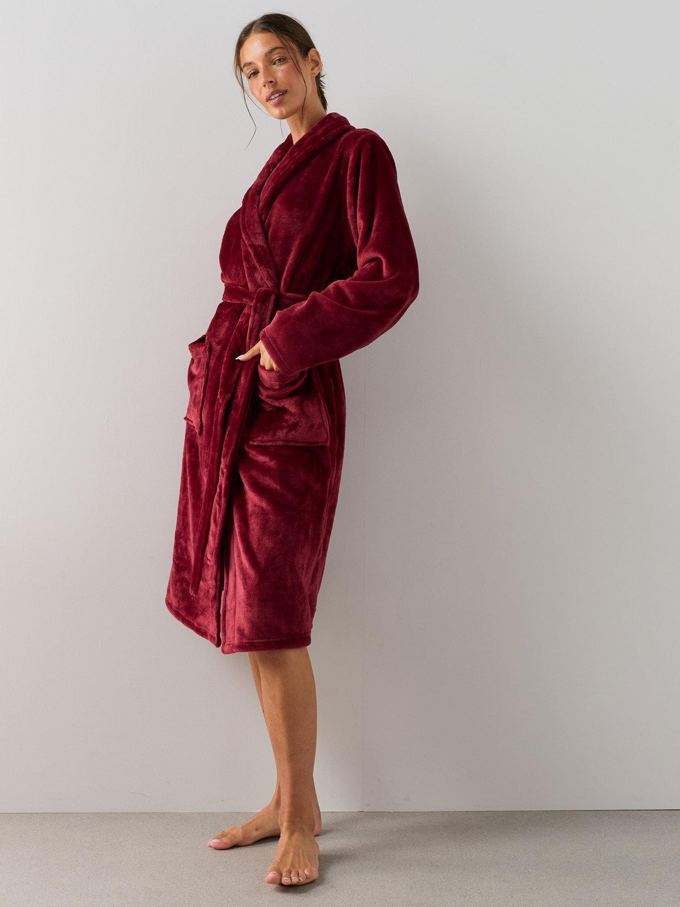 The Very Collection Supersoft Dressing Gown - Burgundy