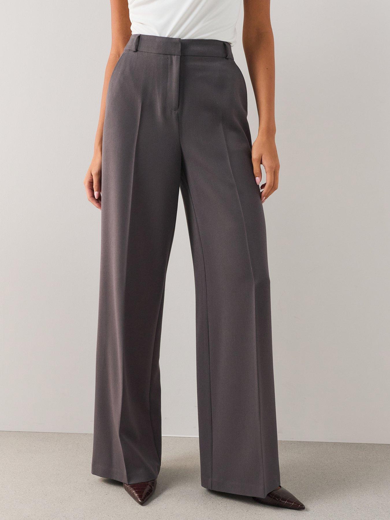 Image 4 of 7 of The Very Collection Tall Wide Leg Trousers - Grey