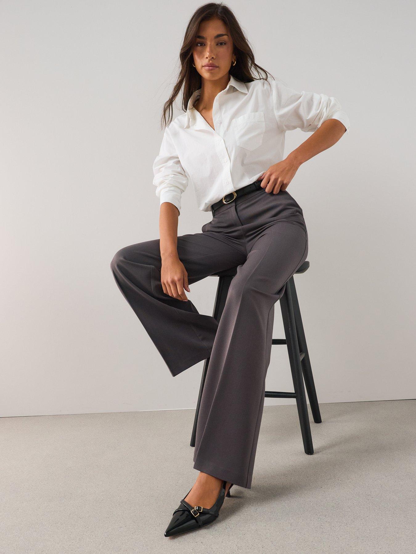 Image 6 of 7 of The Very Collection Tall Wide Leg Trousers - Grey