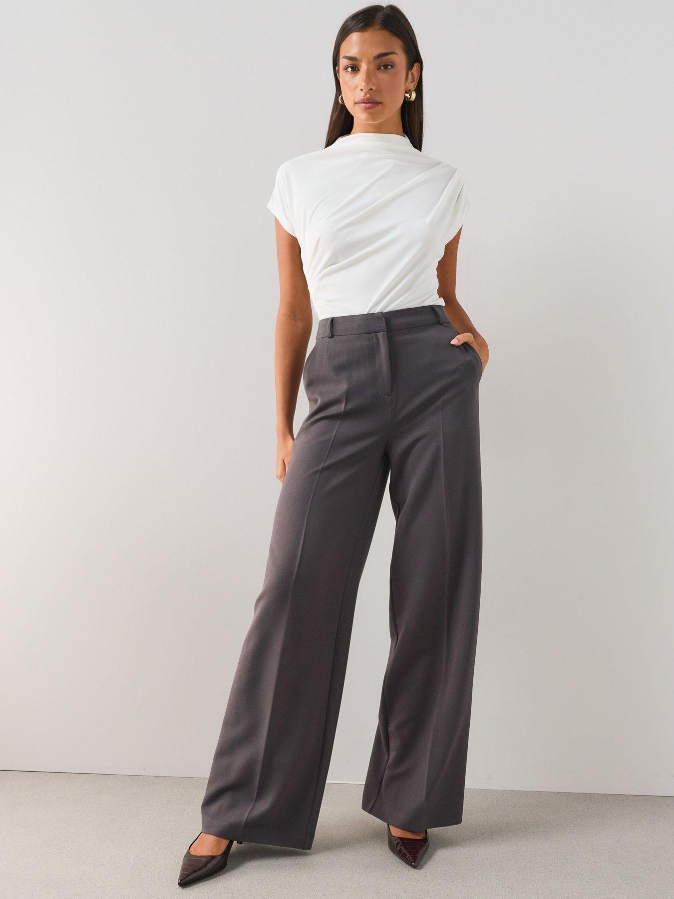 Image 5 of 7 of The Very Collection Petite Wide Leg Trouser - Grey