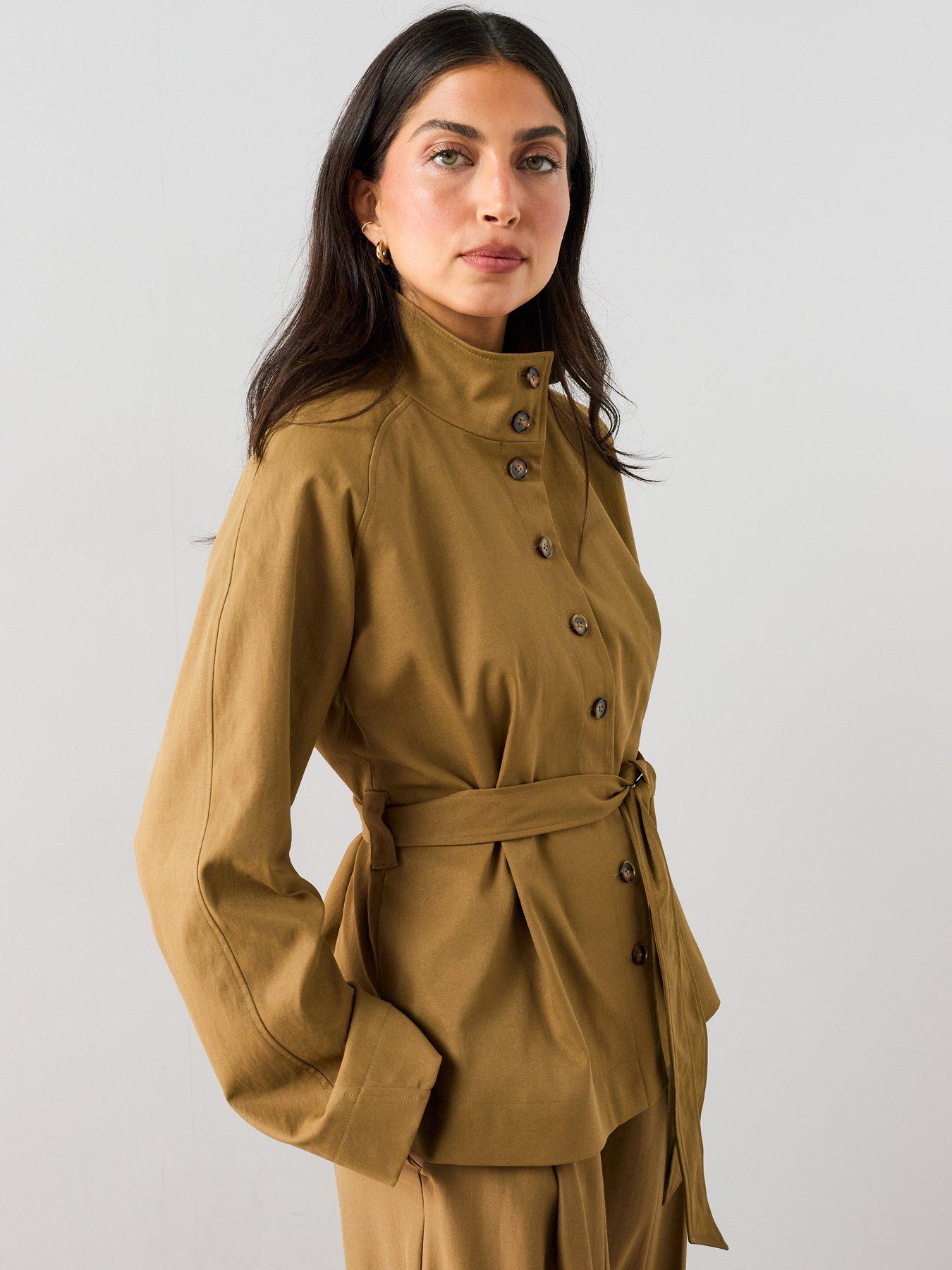 The Very Collection Funnel Neck Co Ord Jacket - Beige