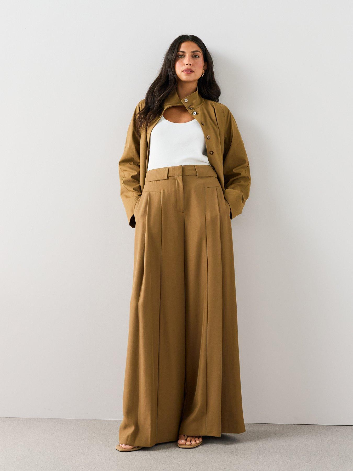 Image 5 of 7 of The Very Collection Women's Ultra Wide Leg Waistband Detail Trousers - Mustard