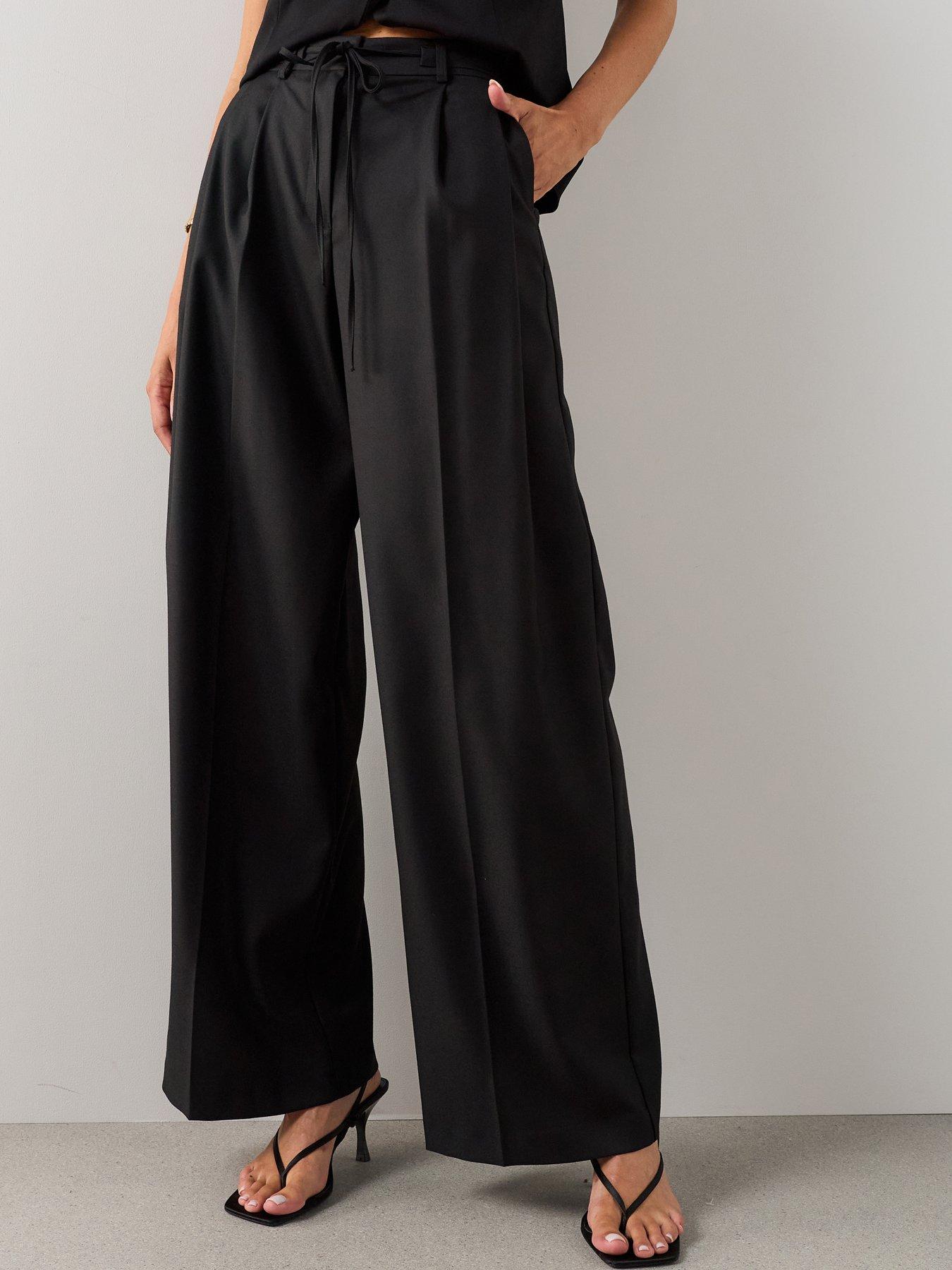 The Very Collection Tie Wiast Smart Trouser - Black