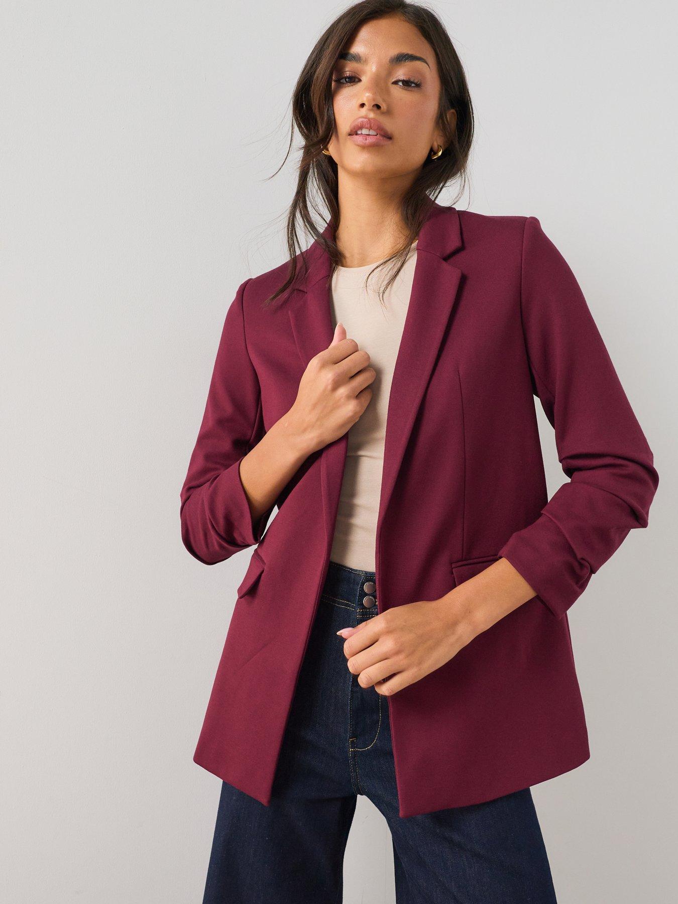 The Very Collection Women's Ultimate Ruched Sleeve Blazer - Red