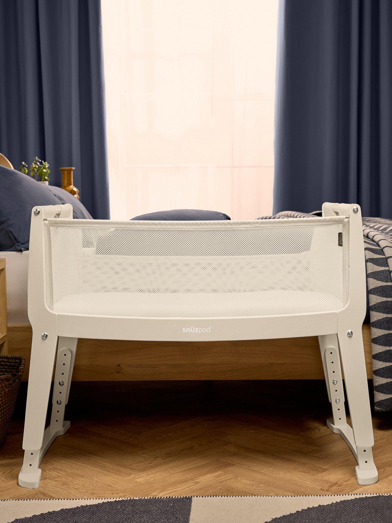 front image of snuz-snuzpod-studio-bedside-crib-cashmere