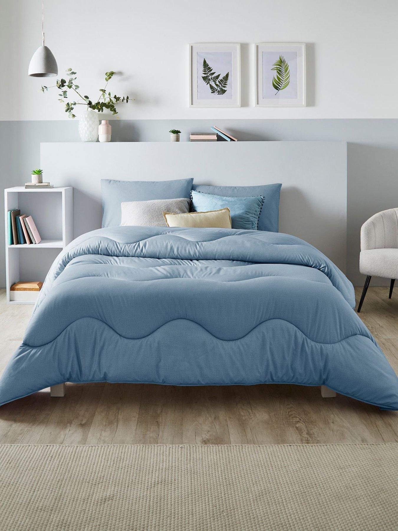 Image 1 of 5 of Night Lark Linen Coverless Duvet Twilight Blue 10.5 Tog