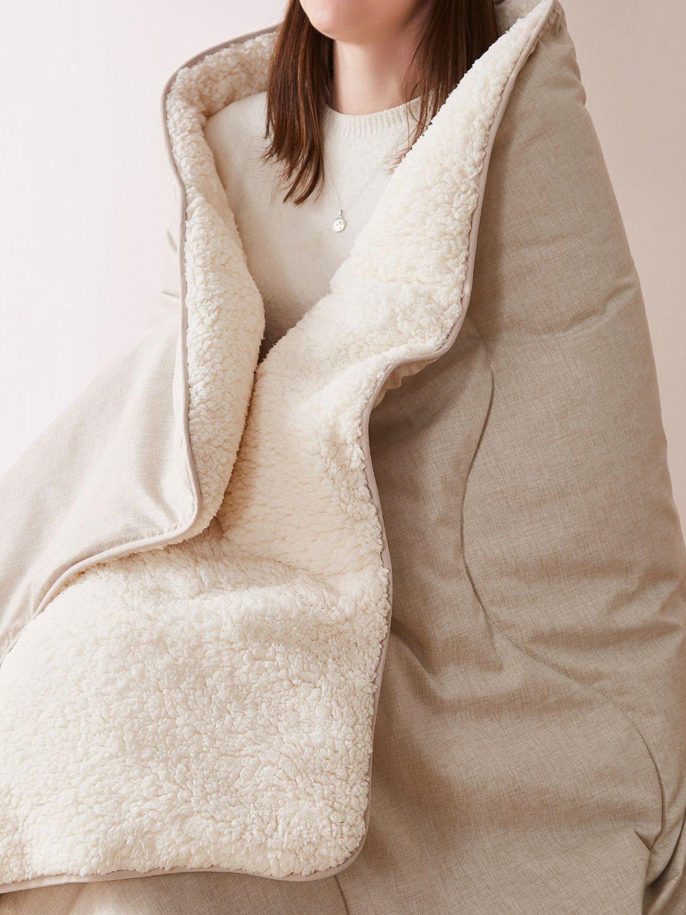 Image 1 of 6 of Night Lark Soft Weave Bound Cosy Throw Natural Oat