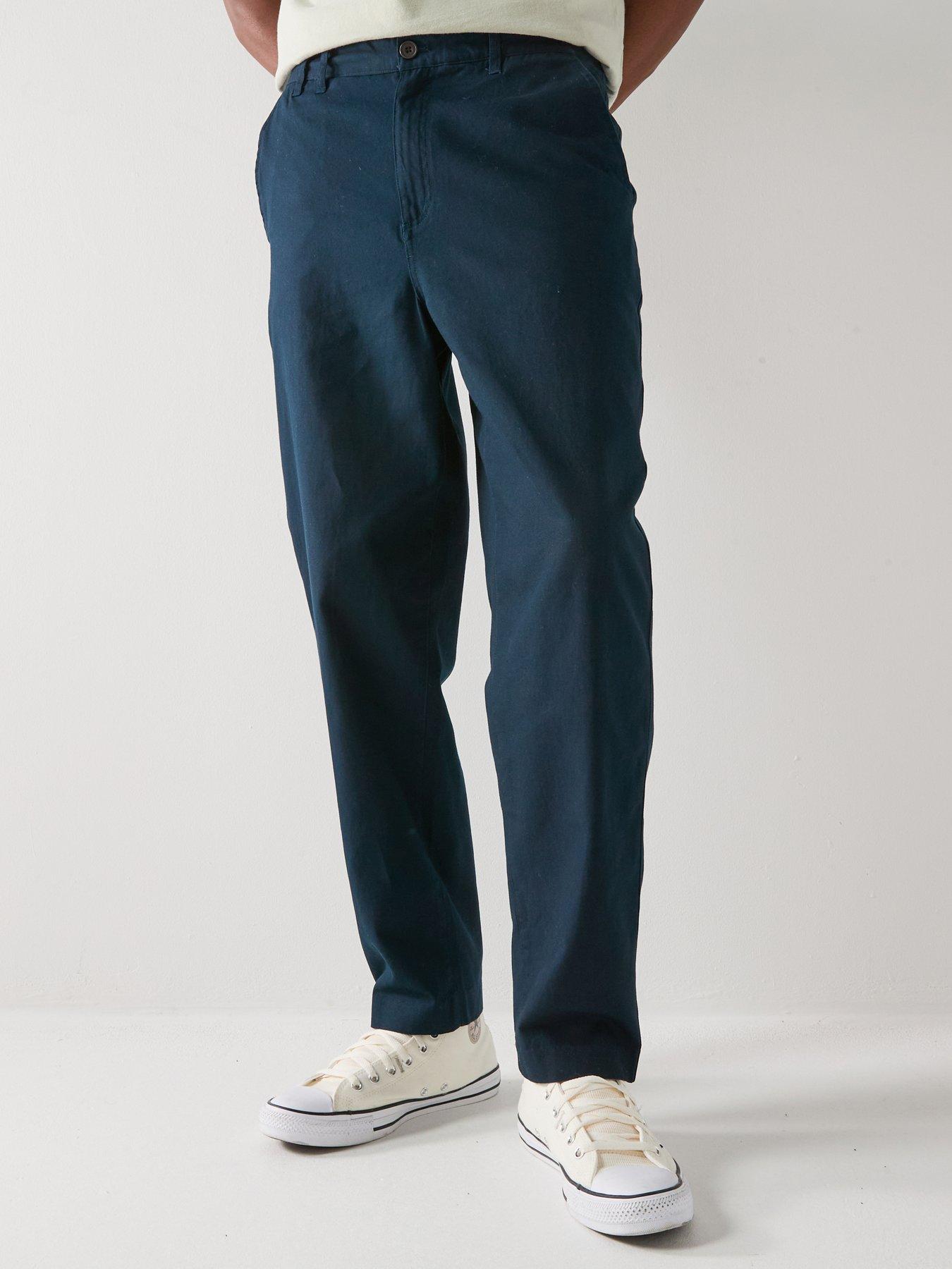 Farah F Tab Hawtin Relaxed Taper Fit Cotton Chino Trousers - Navy