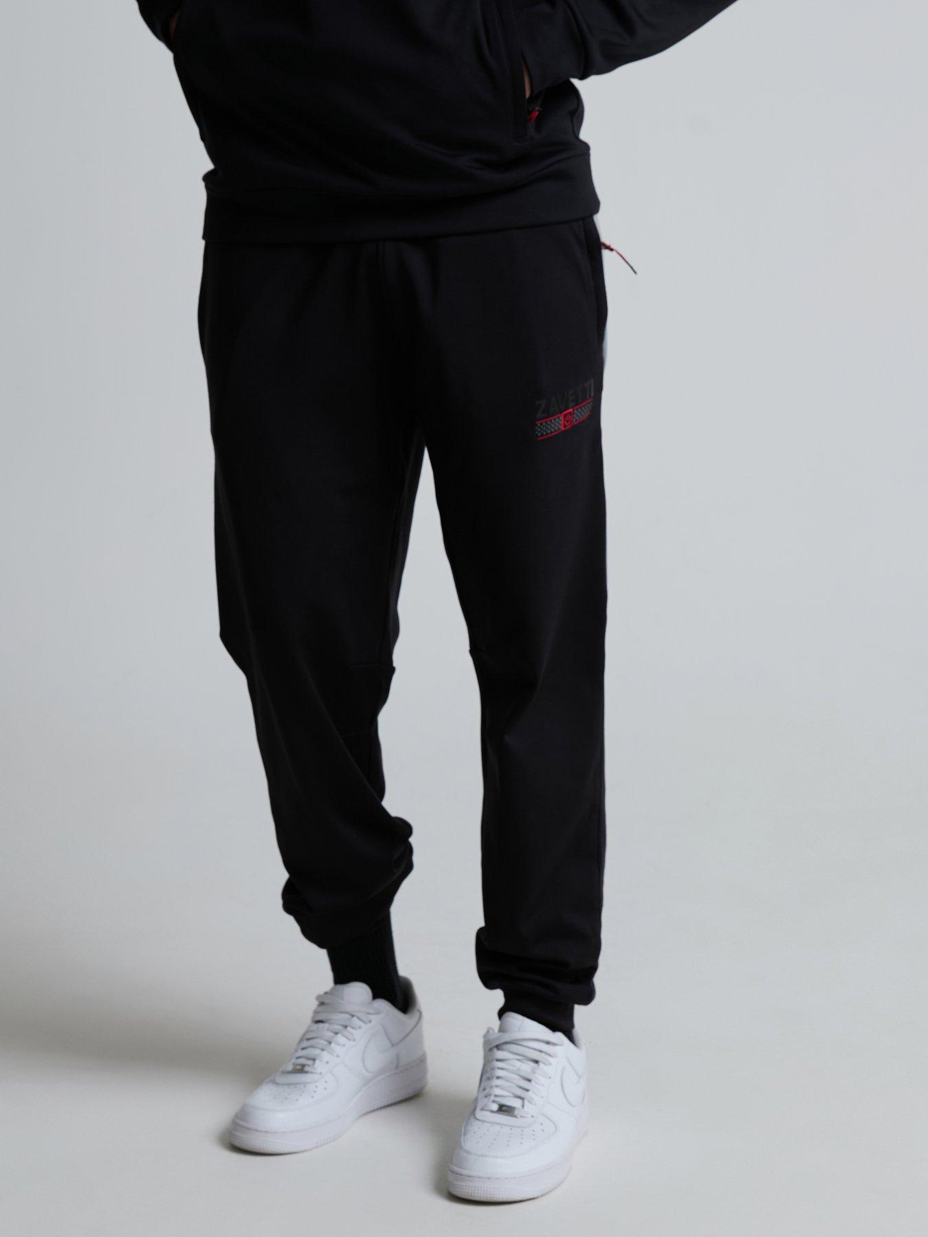 Zavetti Canada Viarello Cuffed Poly Fleece Joggers - Black