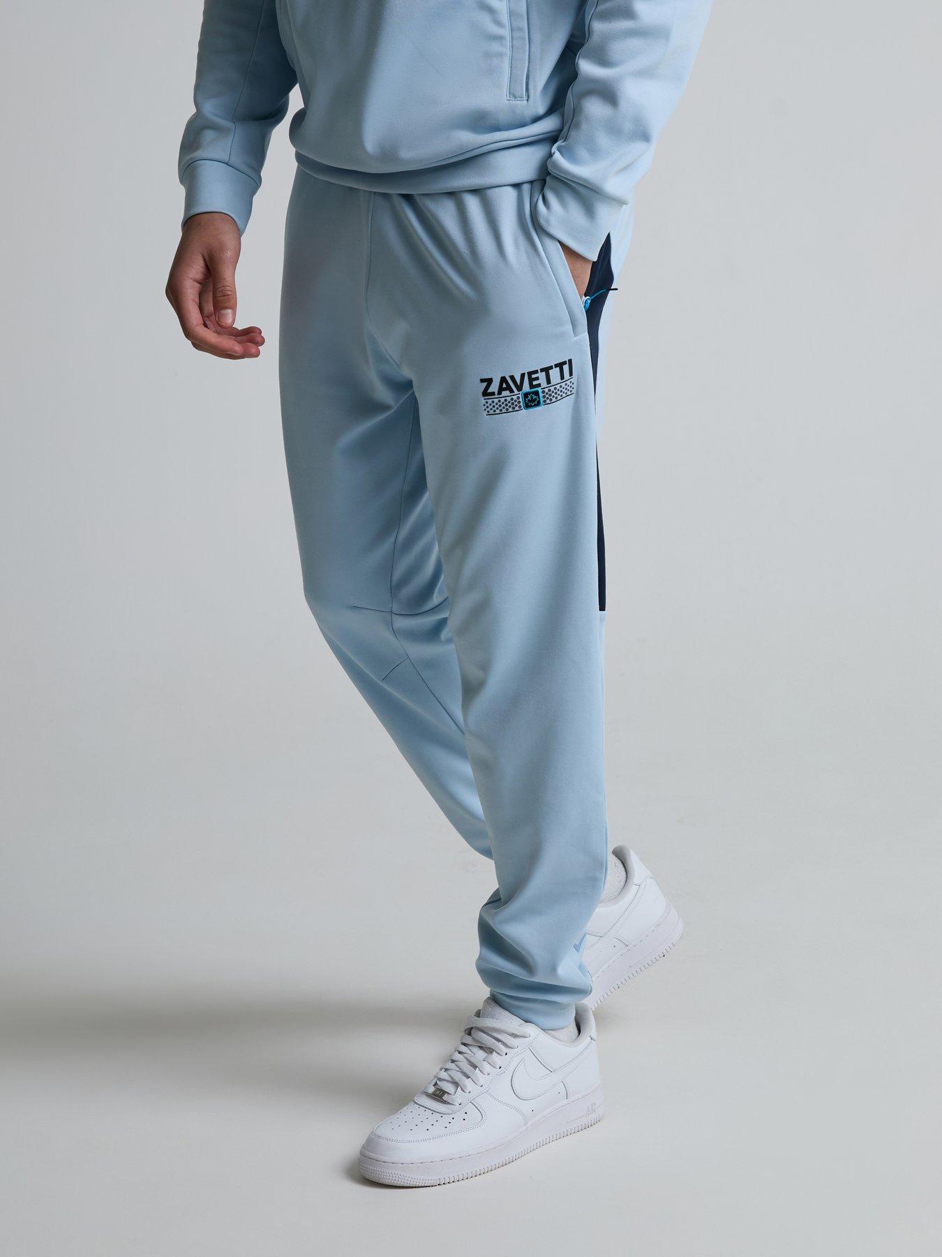 Zavetti Canada Viarello Cuffed Poly Fleece Joggers - Light Blue
