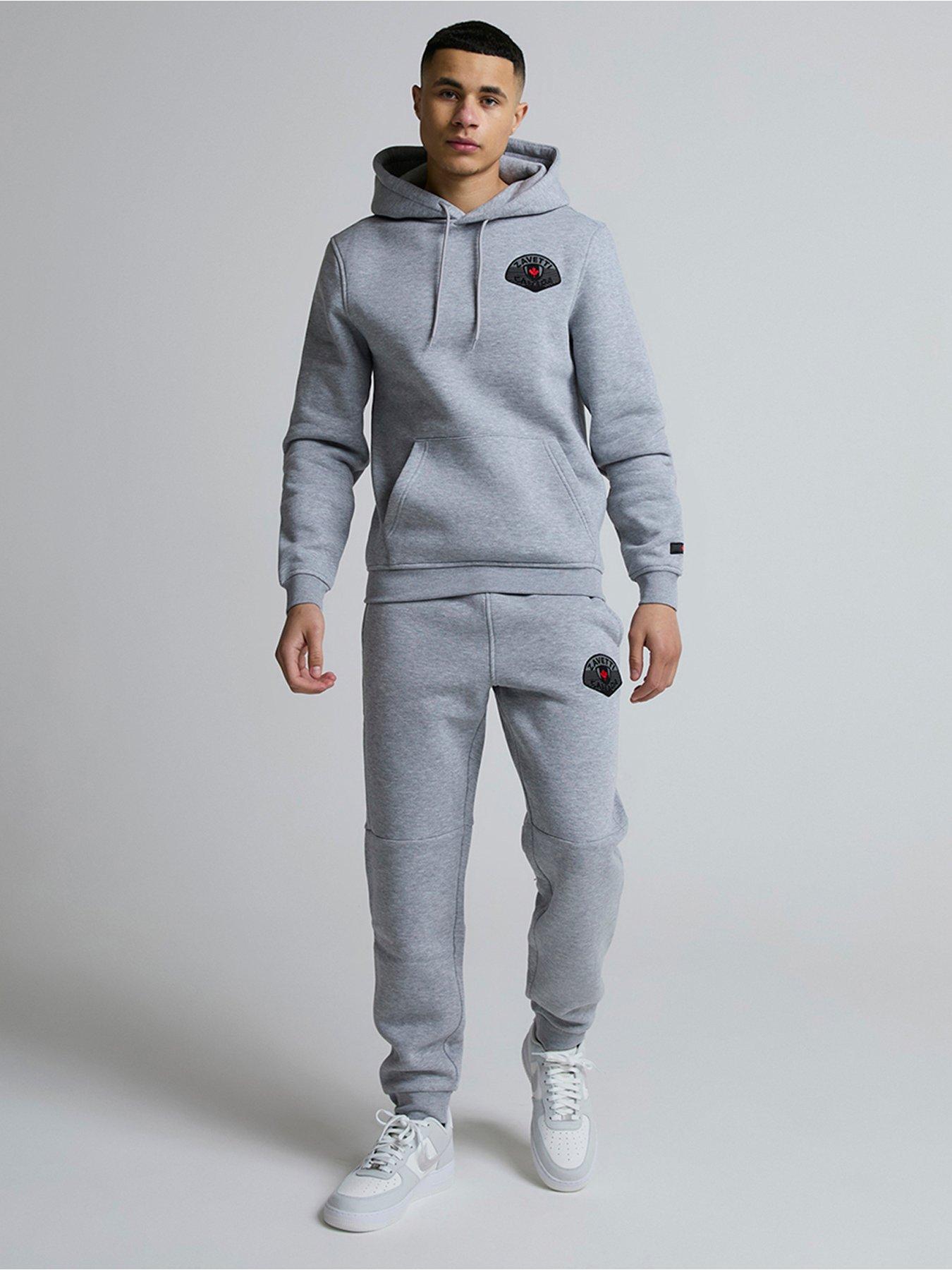  image of zavetti-canada-botticini-compatto-fleece-tracksuit-light-grey