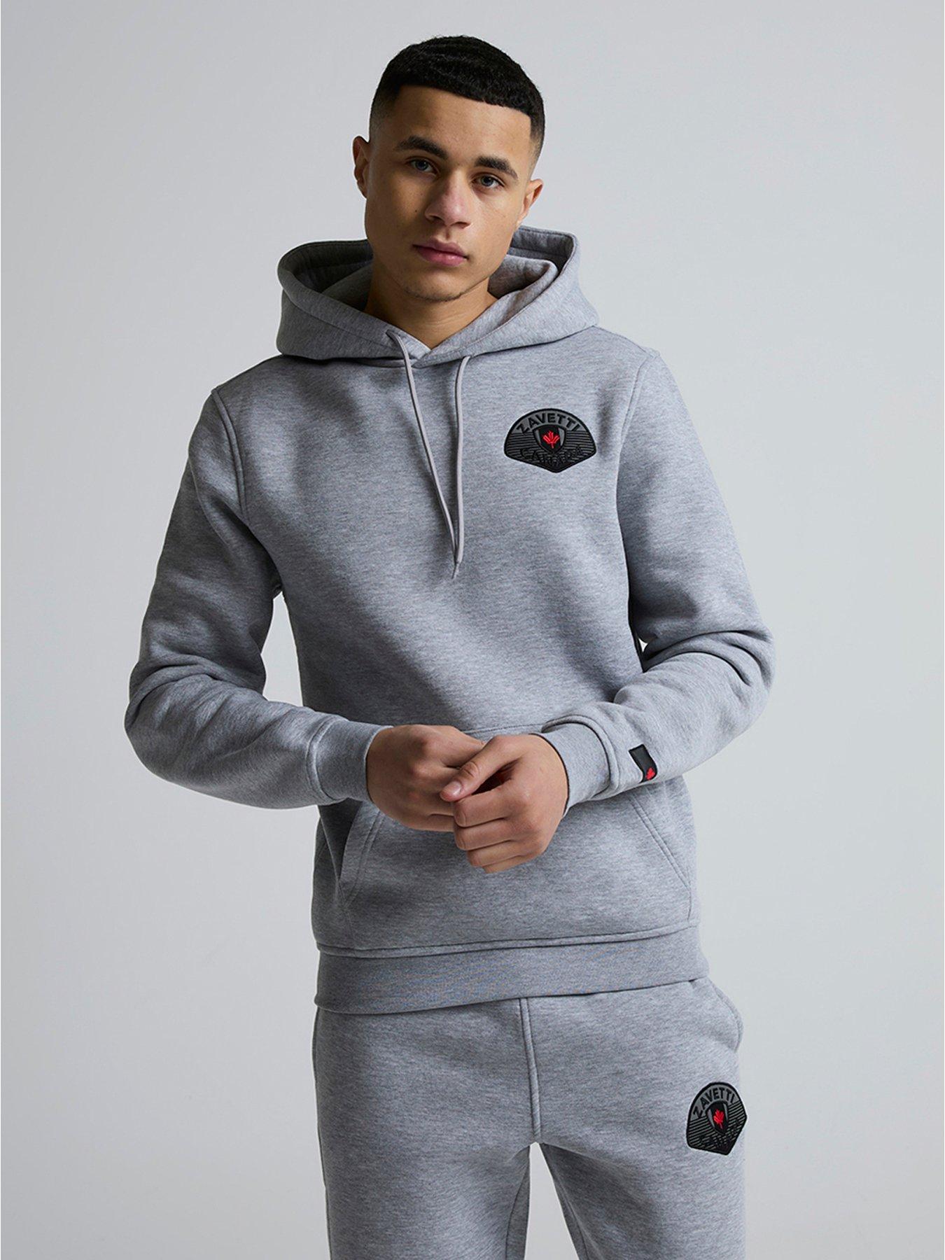  image of zavetti-canada-botticini-compatto-fleece-tracksuit-light-grey