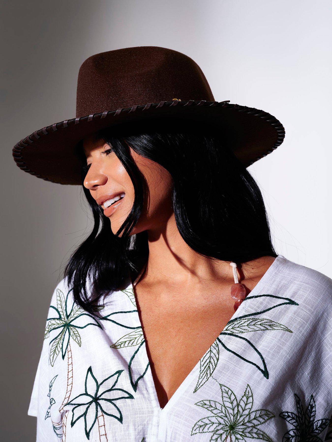 Image 3 of 3 of South Beach Western Charm Whipstitch Cowboy Hat - Brown