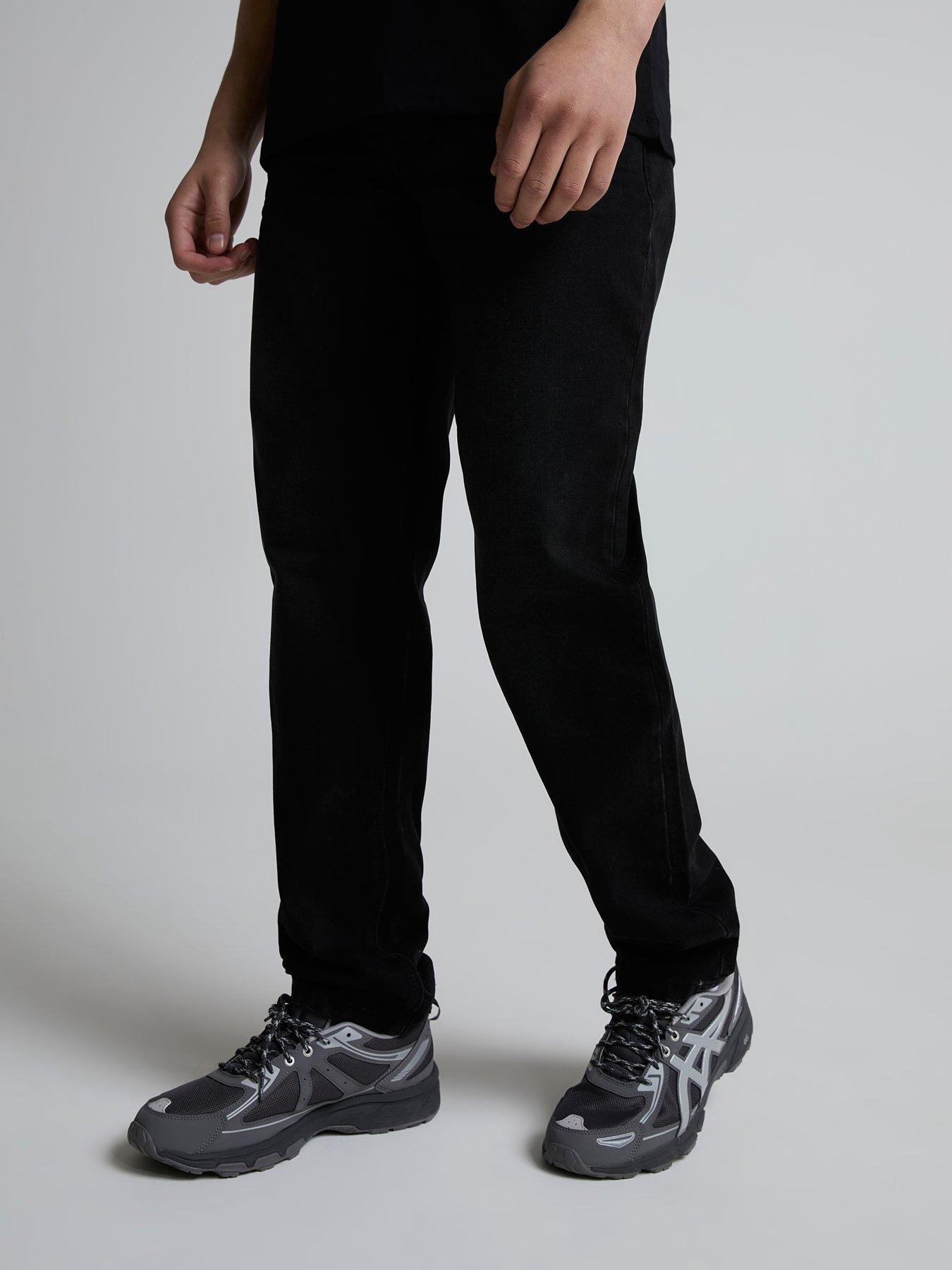 Alessandro Zavetti Lazio Relaxed Loose Fit Slight Distressed Denim Jeans - Black