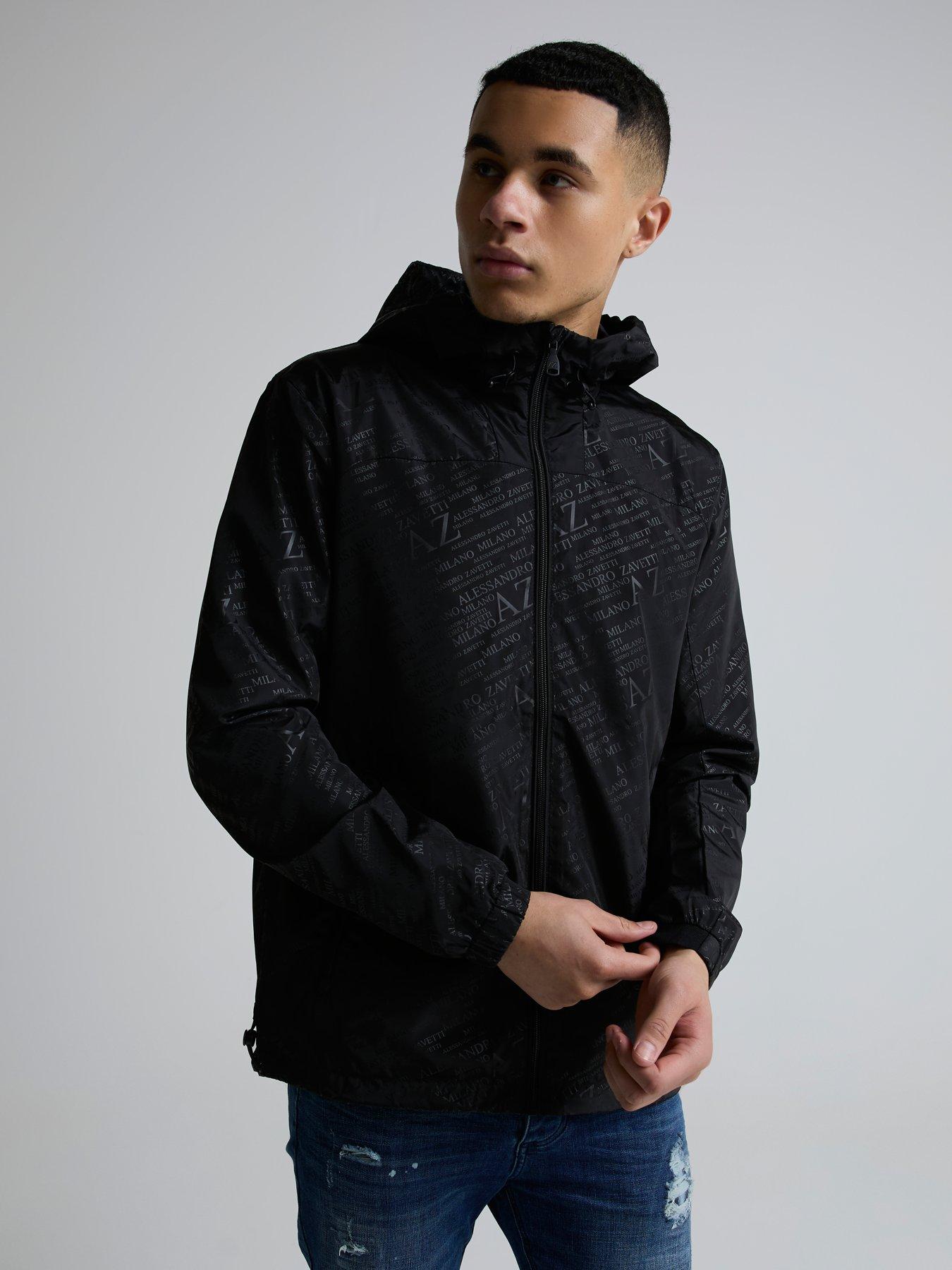 Image 4 of 5 of Alessandro Zavetti Alzetta Printed Windbreaker Jacket - Black