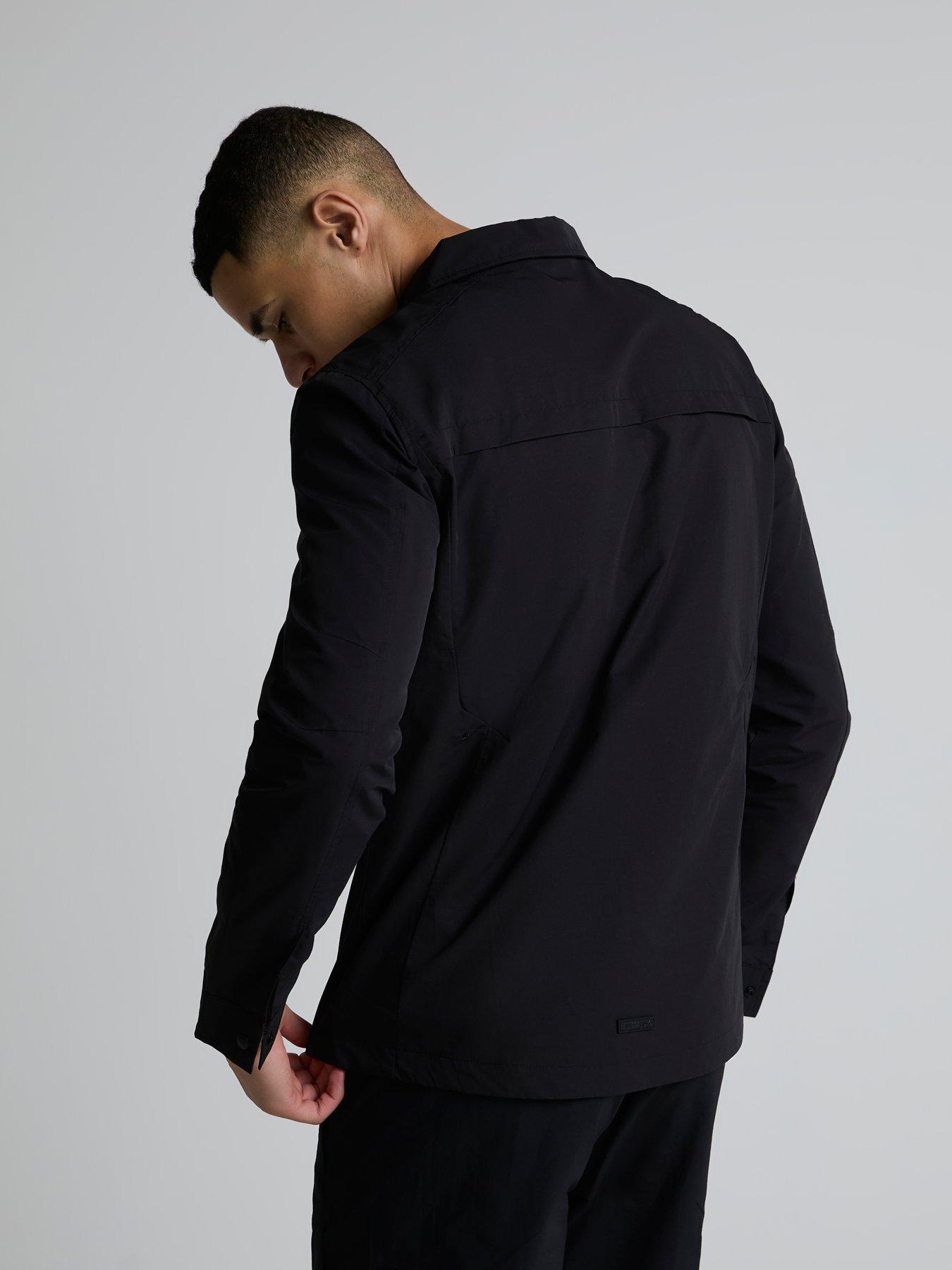  image of alessandro-zavetti-flotiro-tech-woven-overshirt-black