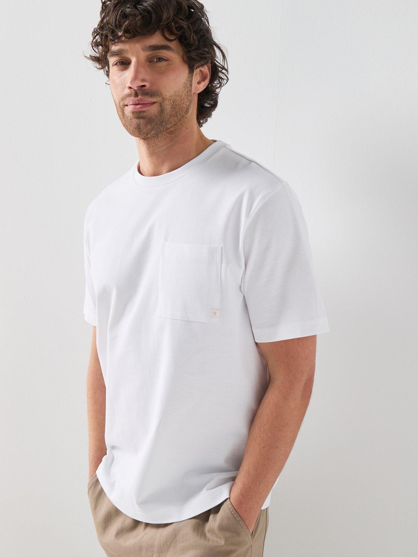 Farah F Tab Stacy Pocket Mid Weight T-Shirt - White