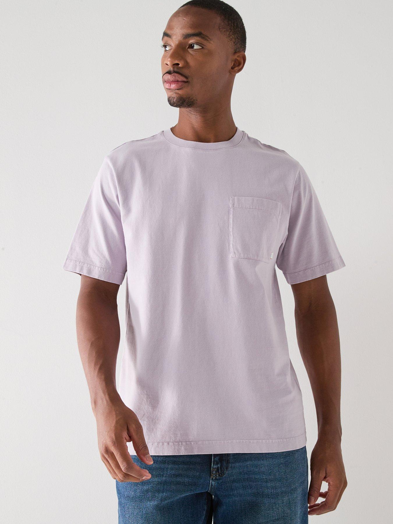farah-chest-pocket-plain-t-shirt-light-purple