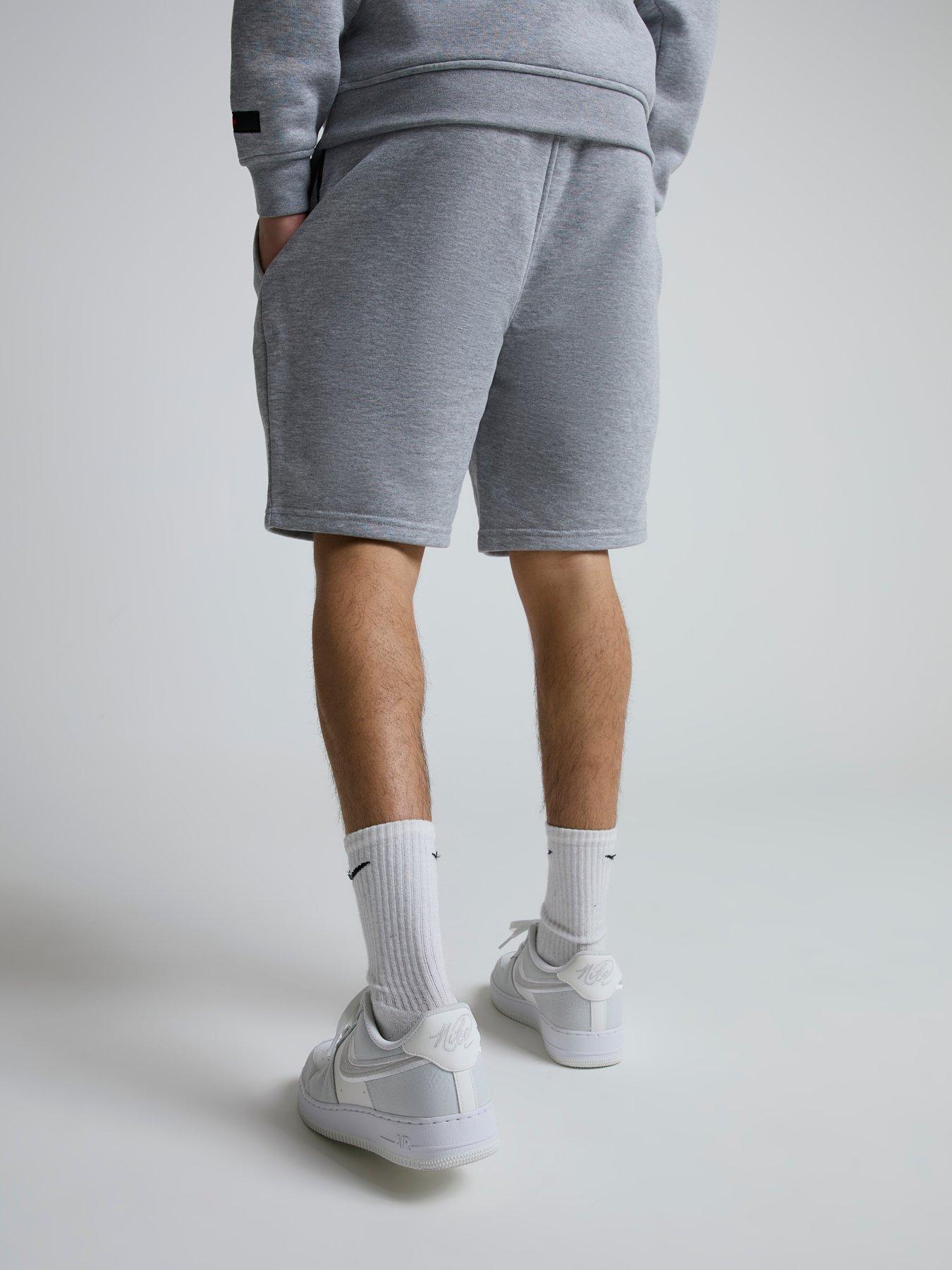 stillFront image of zavetti-canada-botticini-compatto-loop-back-fleece-shorts-light-grey