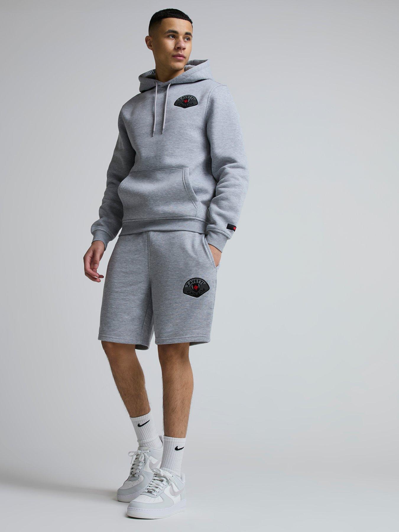  image of zavetti-canada-botticini-compatto-loop-back-fleece-shorts-light-grey