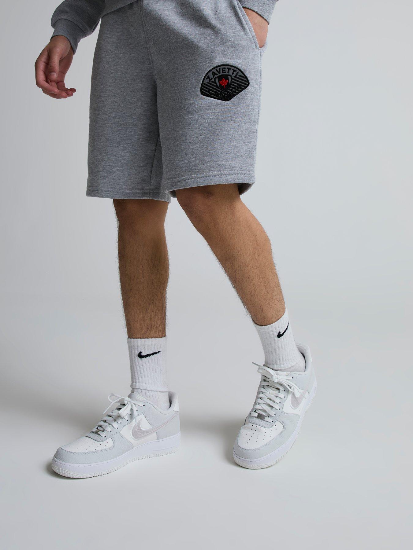  image of zavetti-canada-botticini-compatto-loop-back-fleece-shorts-light-grey