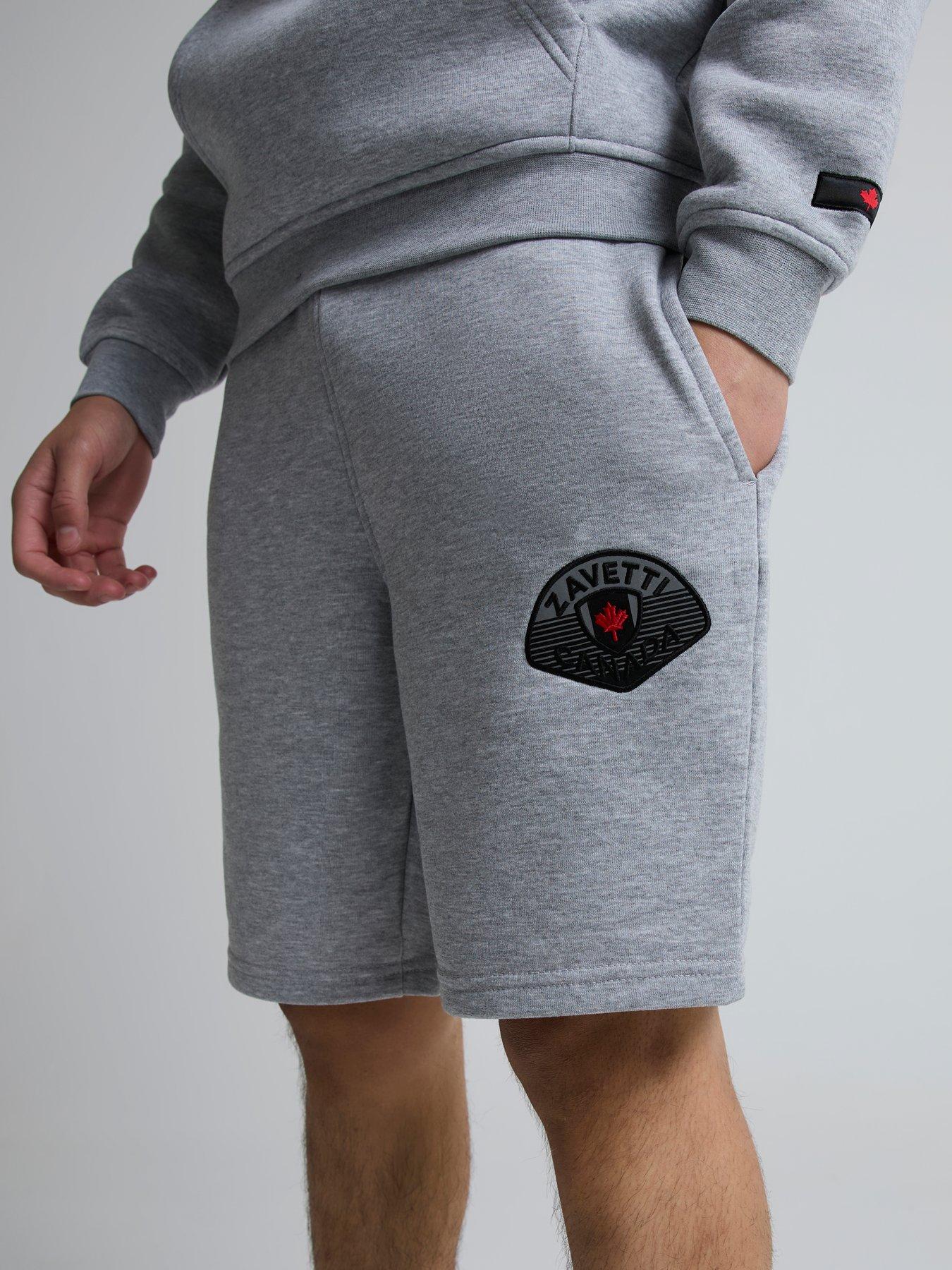 image of zavetti-canada-botticini-compatto-loop-back-fleece-shorts-light-grey