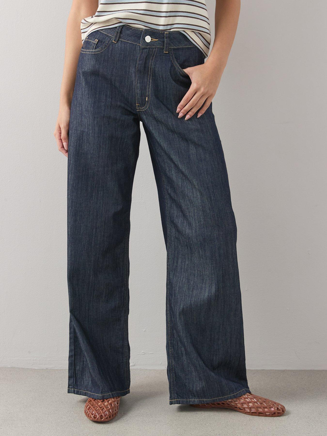 Image 4 of 7 of The Very Collection High Waist Wide Leg Jeans - Rinse Wash
