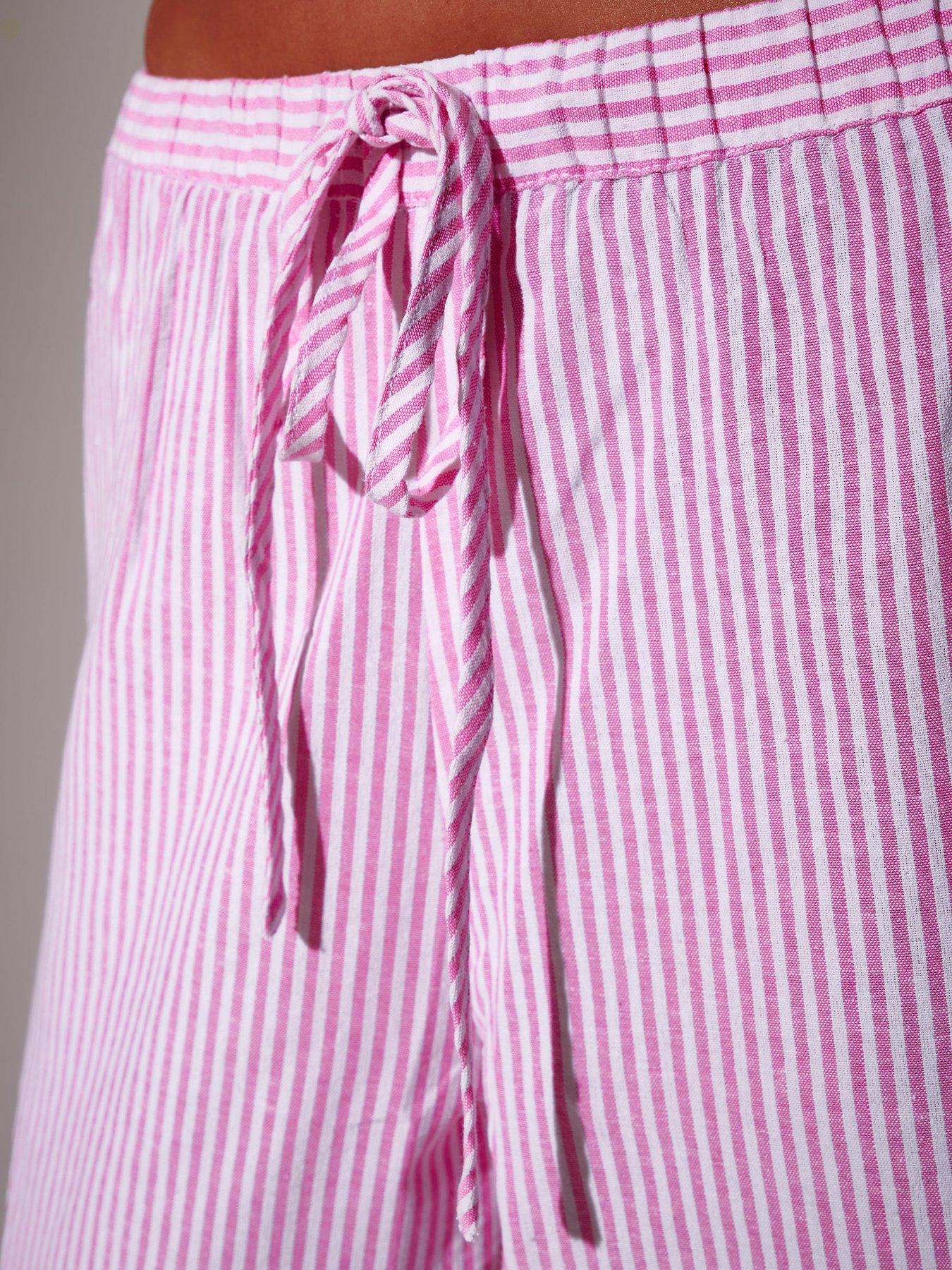 Image 5 of 5 of South Beach Striped Deep Cuff Trousers - Pink
