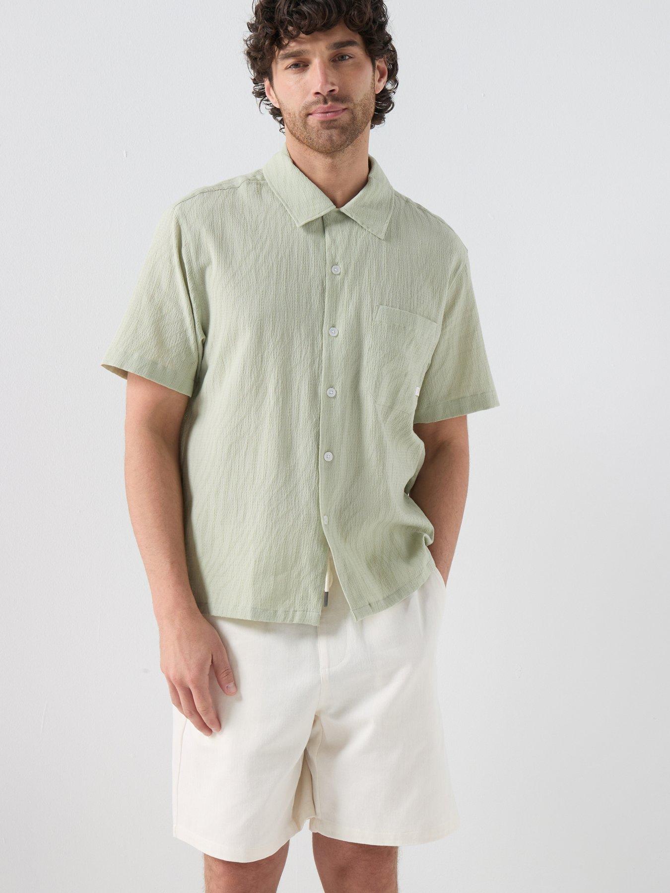 farah-f-tab-riley-shortsleeve-box-fit-textured-shirt-light-green