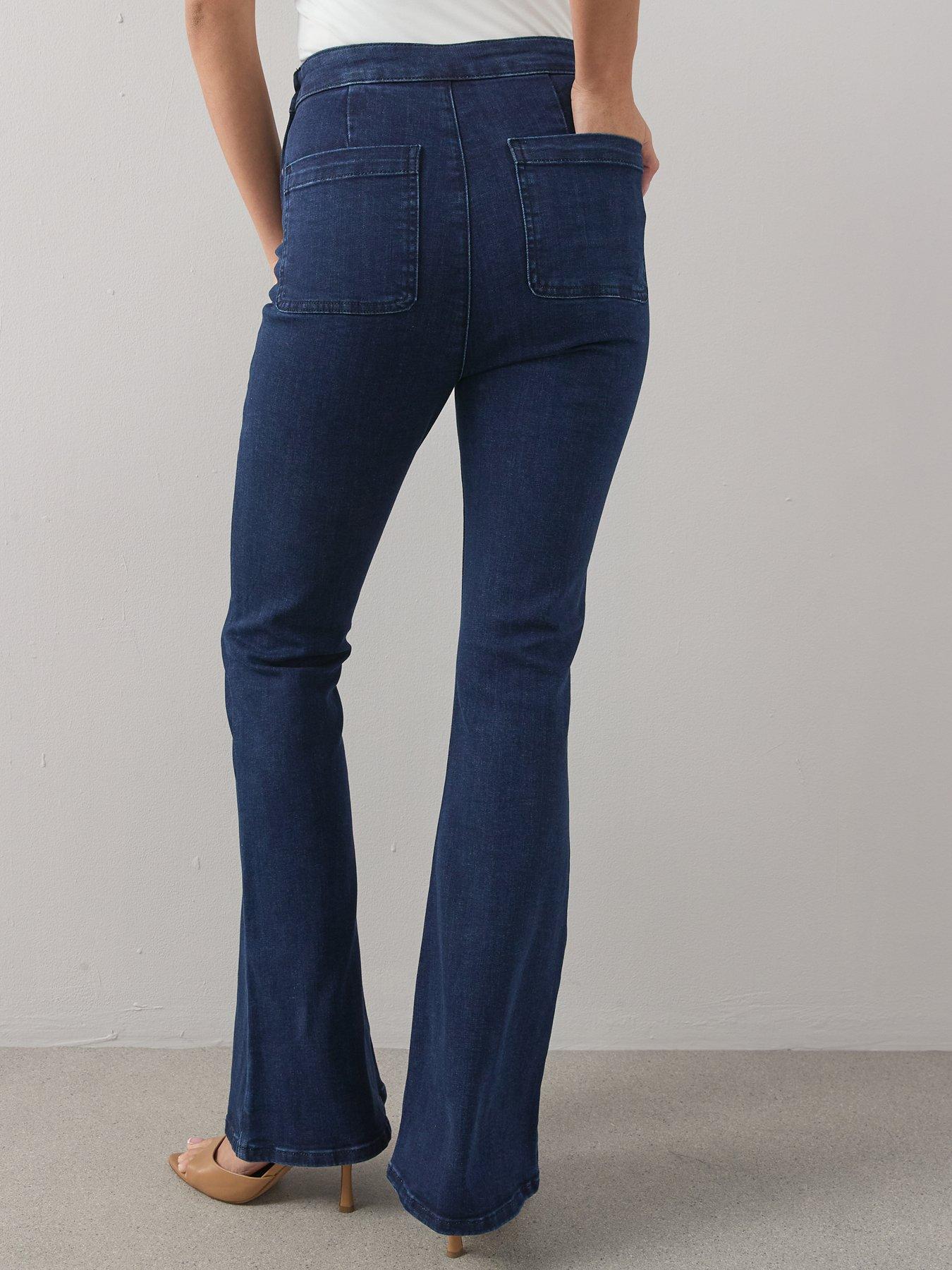 Image 2 of 6 of The Very Collection Sailor Flare Leg Jeans - Dark Wash