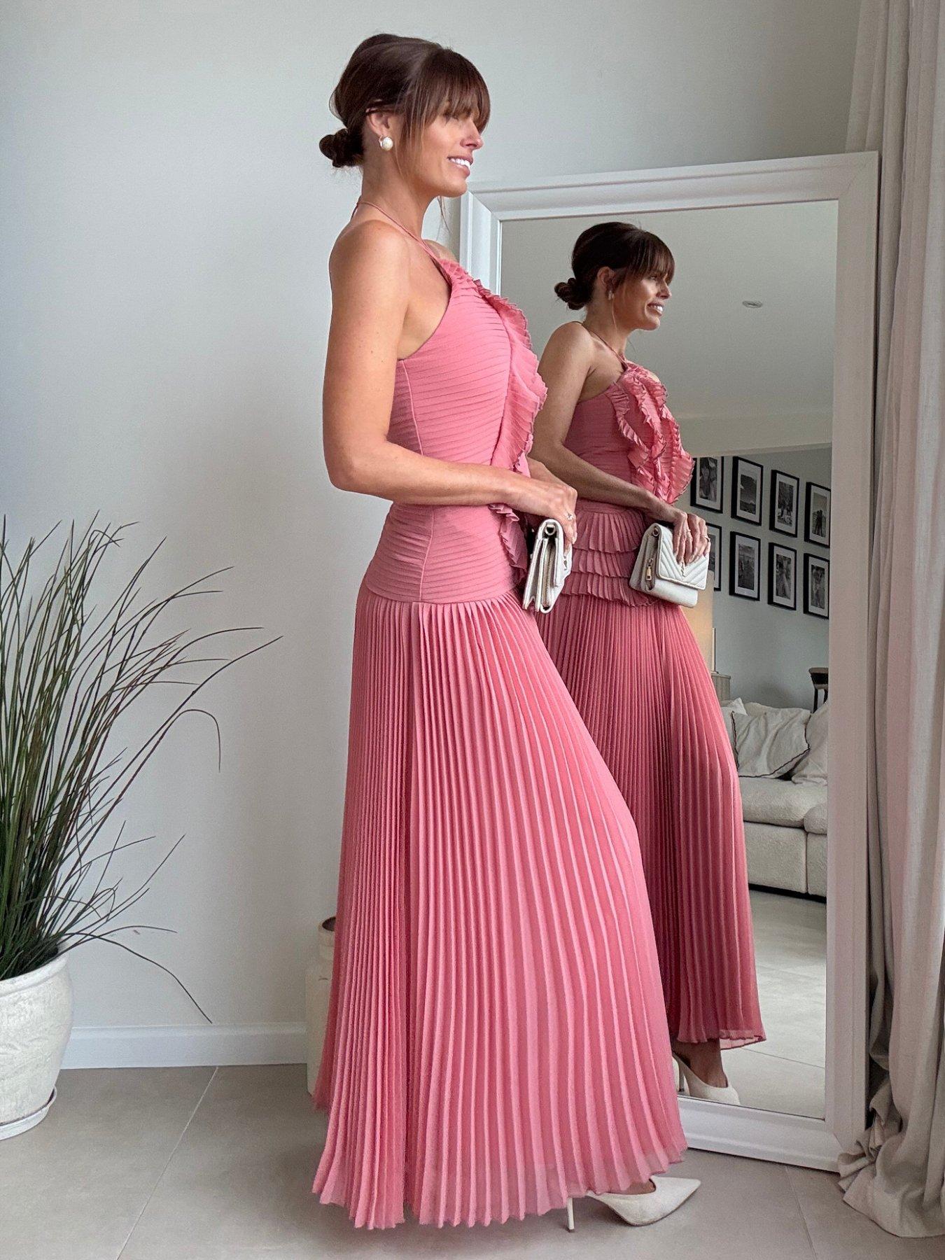 image of style-cheat-halter-maxi-dress-pink