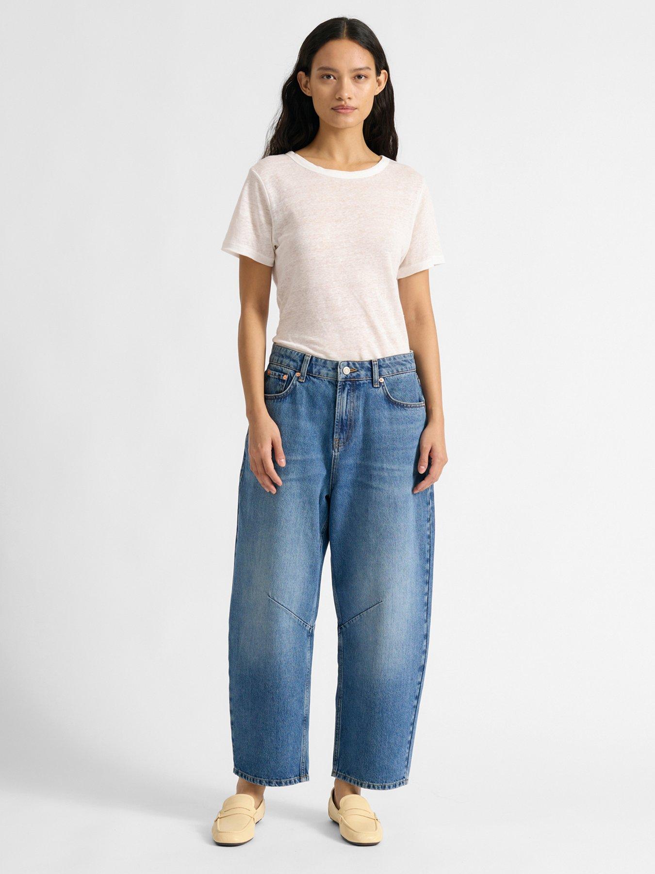 Albaray Barrel Jean Mid Wash - Blue