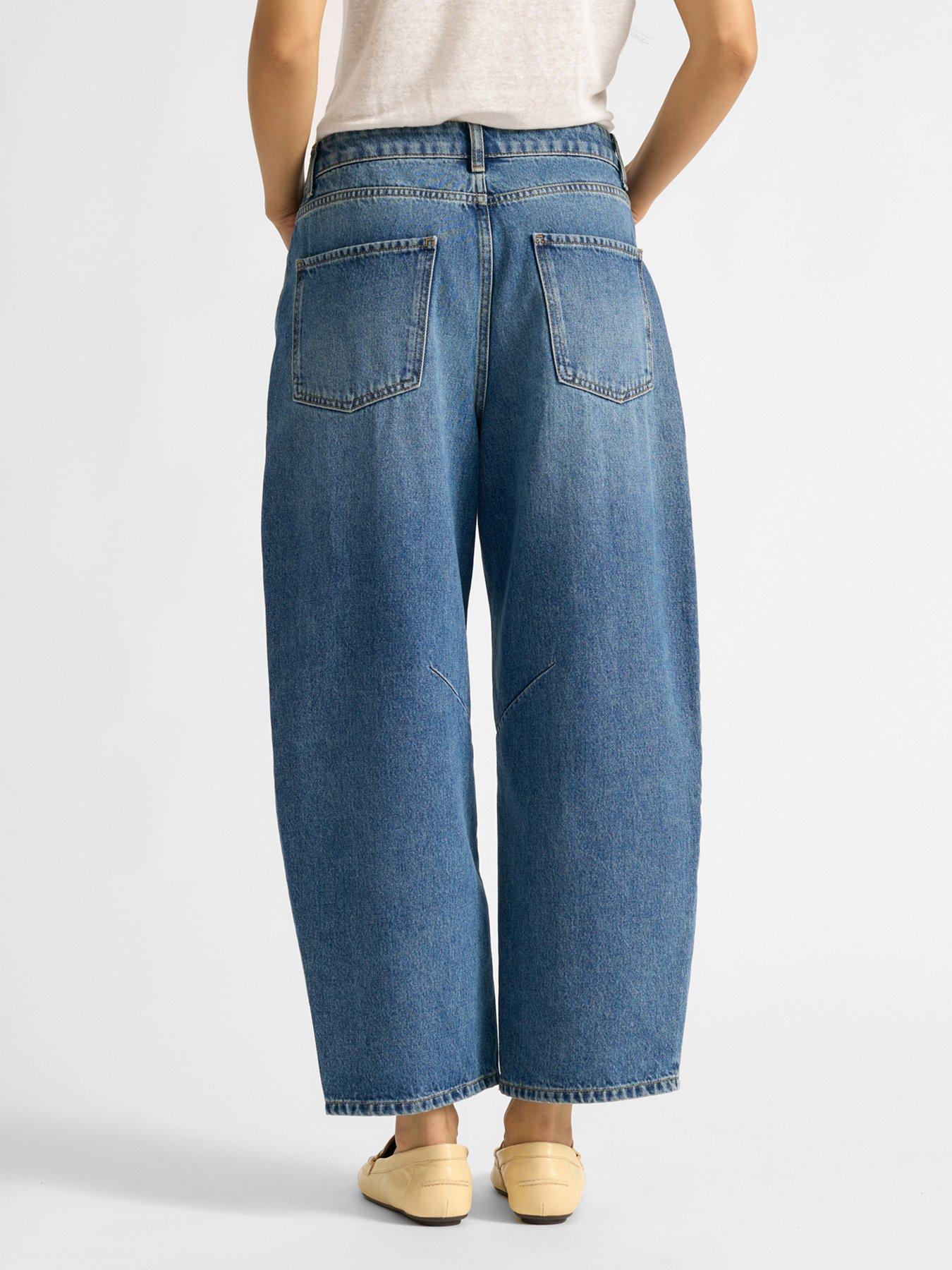 Image 2 of 4 of Albaray Barrel Jean Mid Wash - Blue