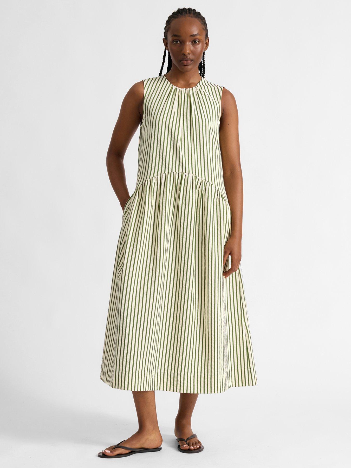 Albaray Stripe Sleeveless Iconic Dress - Green