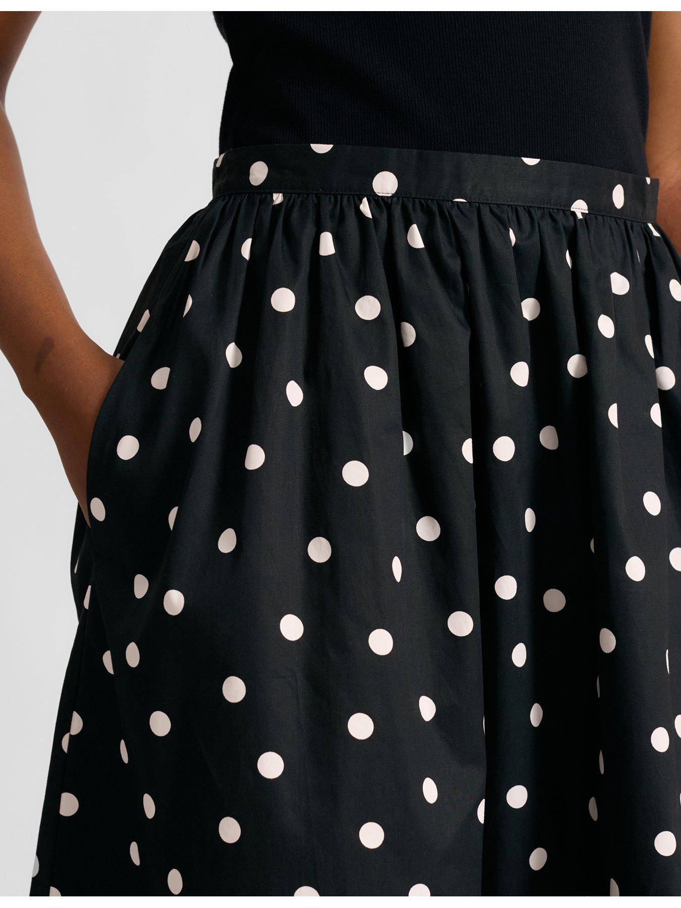 Image 3 of 5 of Albaray Large Spot Skirt - Black/Cream