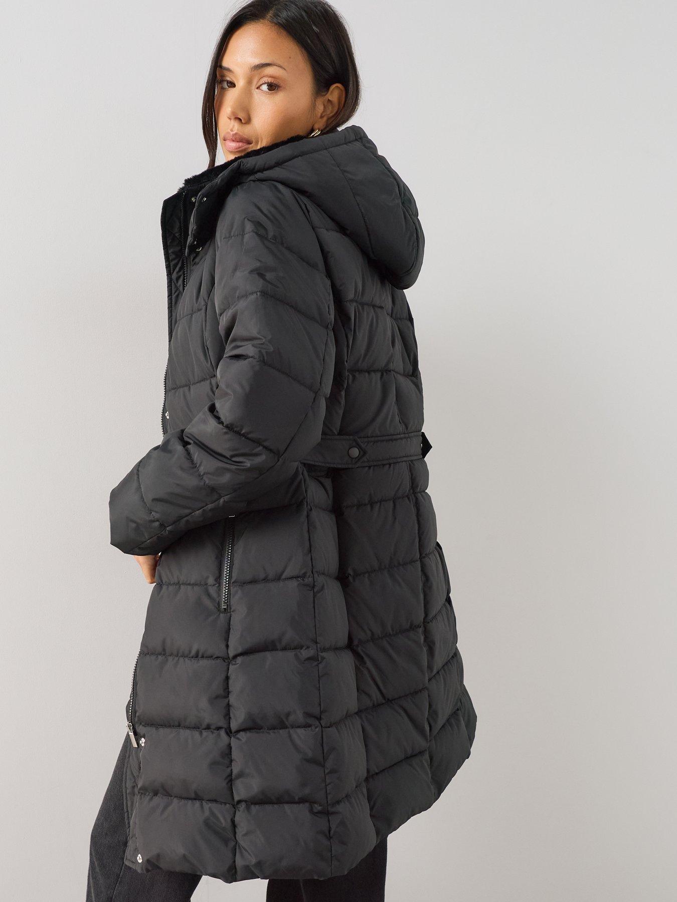 Image 2 of 7 of The Very Collection Longline Sorona Padded Coat - Black