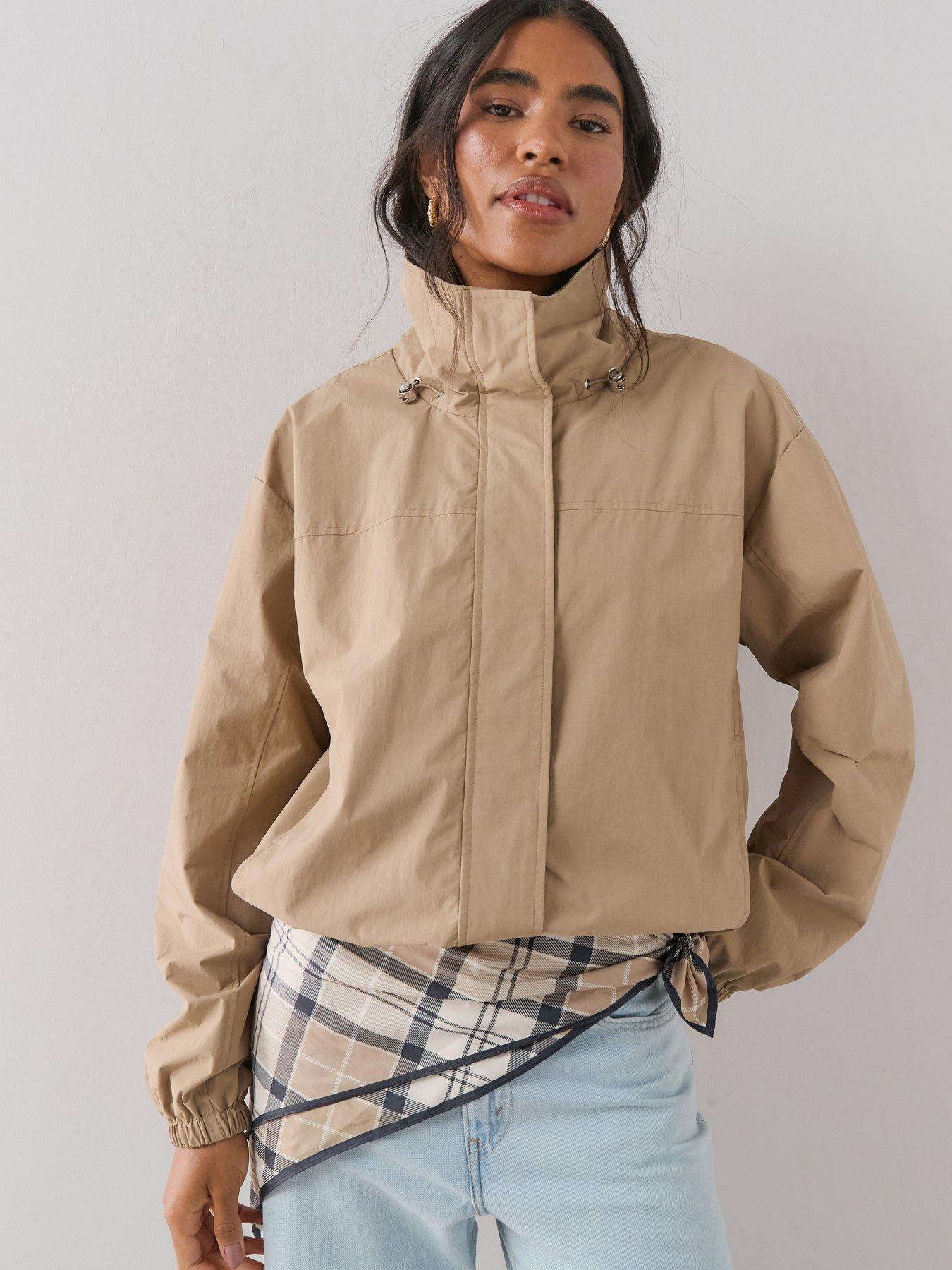 The Very Collection Water Resistant Funnel Neck Jackets - Brown