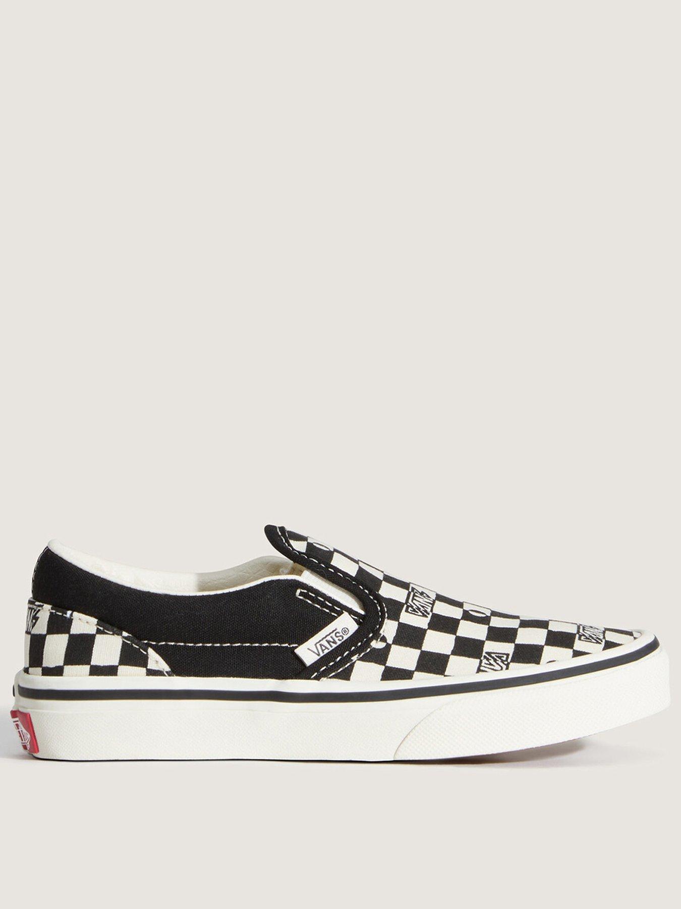 Vans Kids Classic Slip-On Canvas Shoes -White/Black