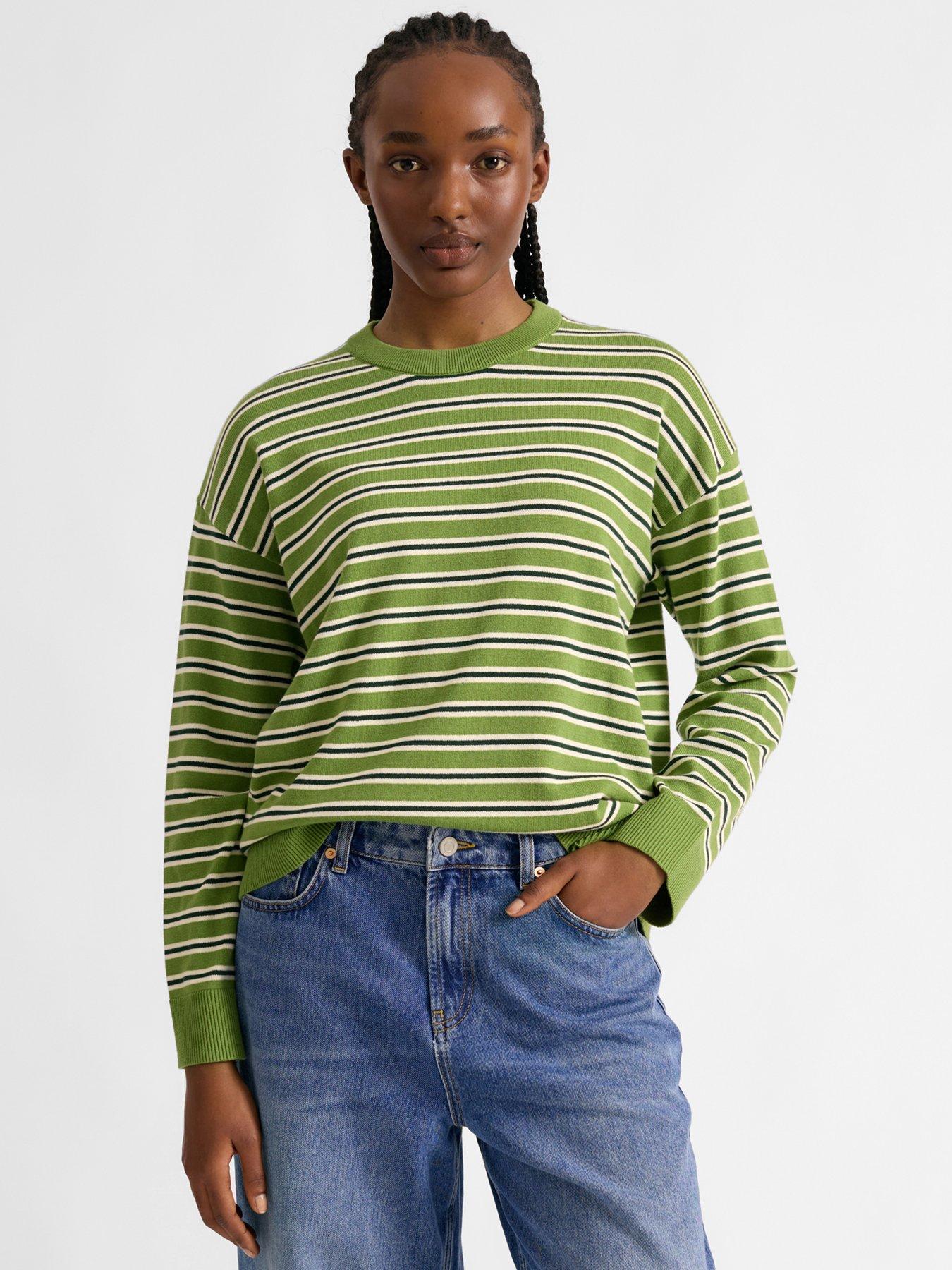 Albaray Green Stripe Cotton Jumper