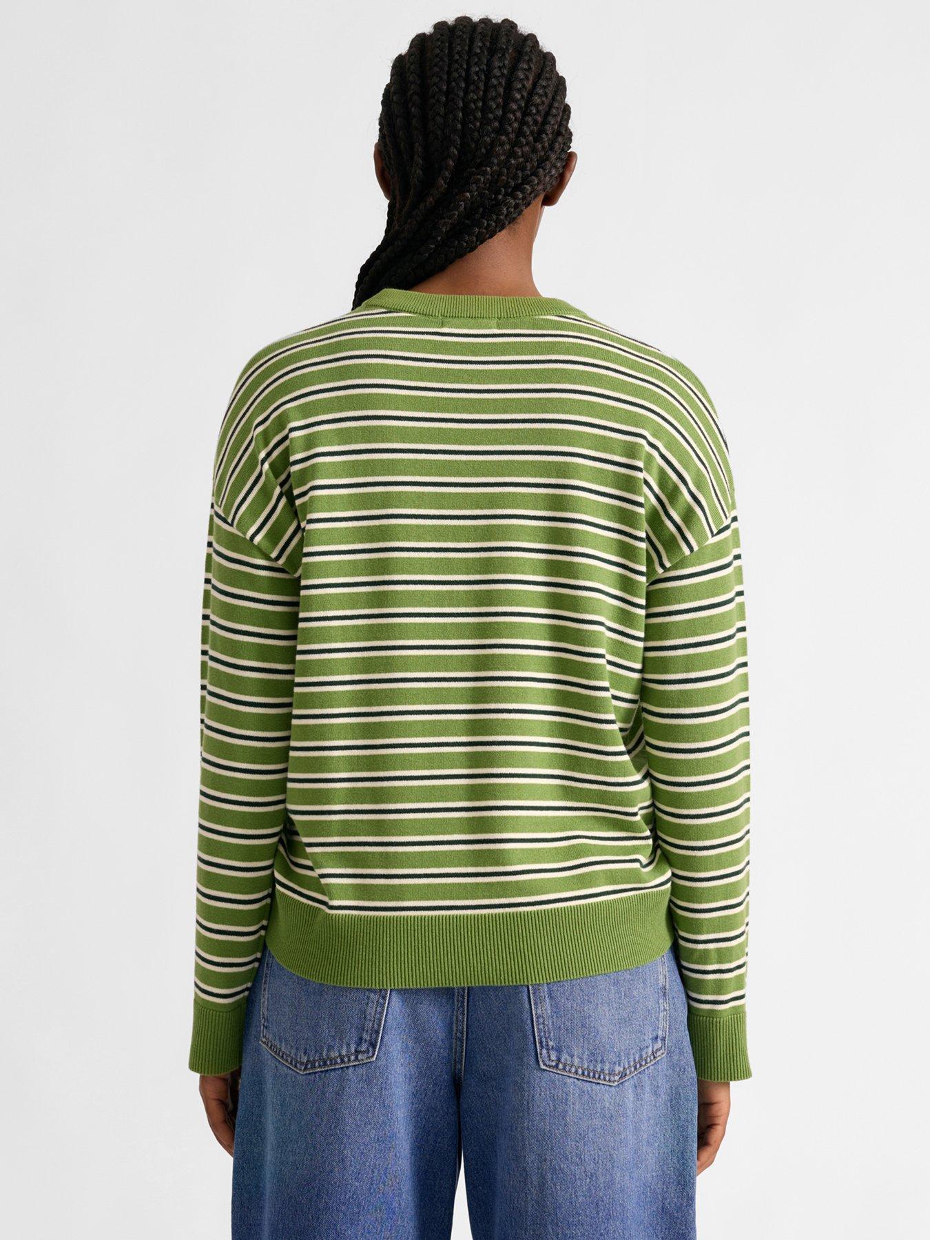  image of albaray-stripe-cotton-jumper-green